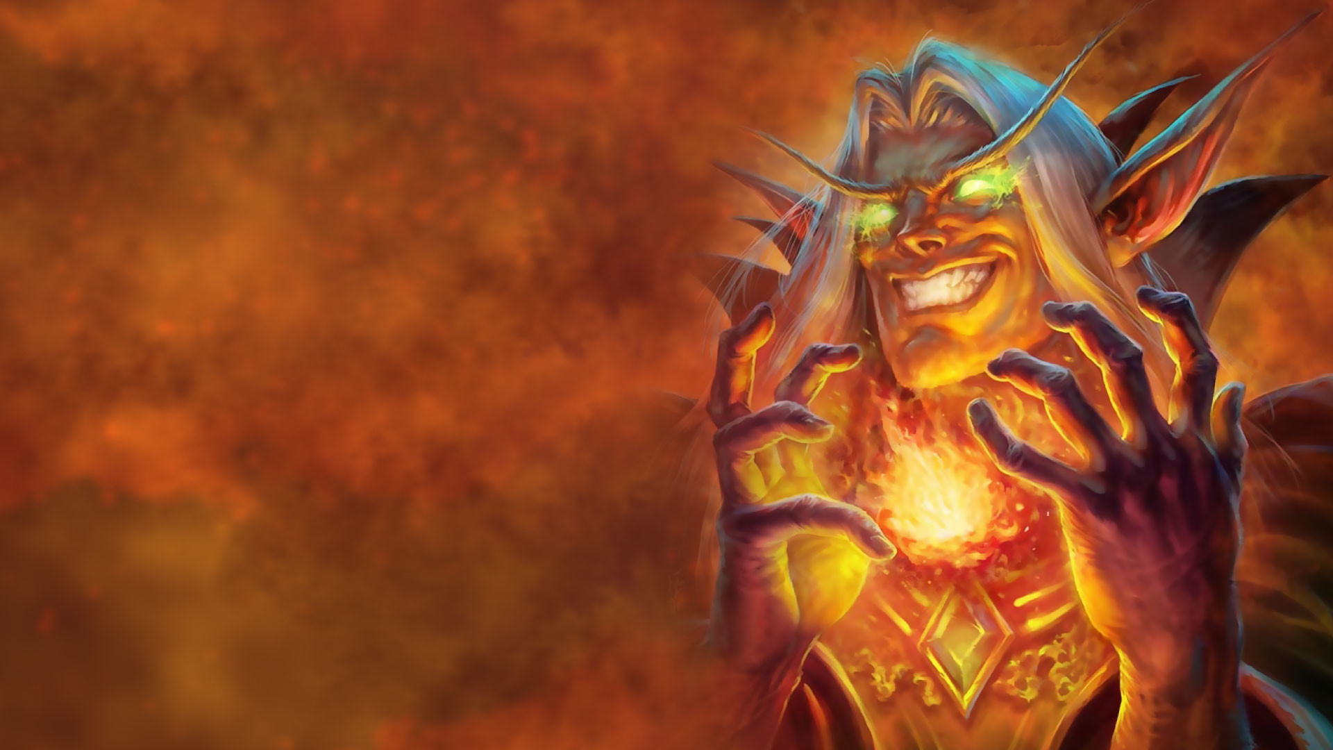 Kael'thas Sunstrider, Hearthstone, Elfo del sangue, Arancione, Full HD, sfondo per portatile