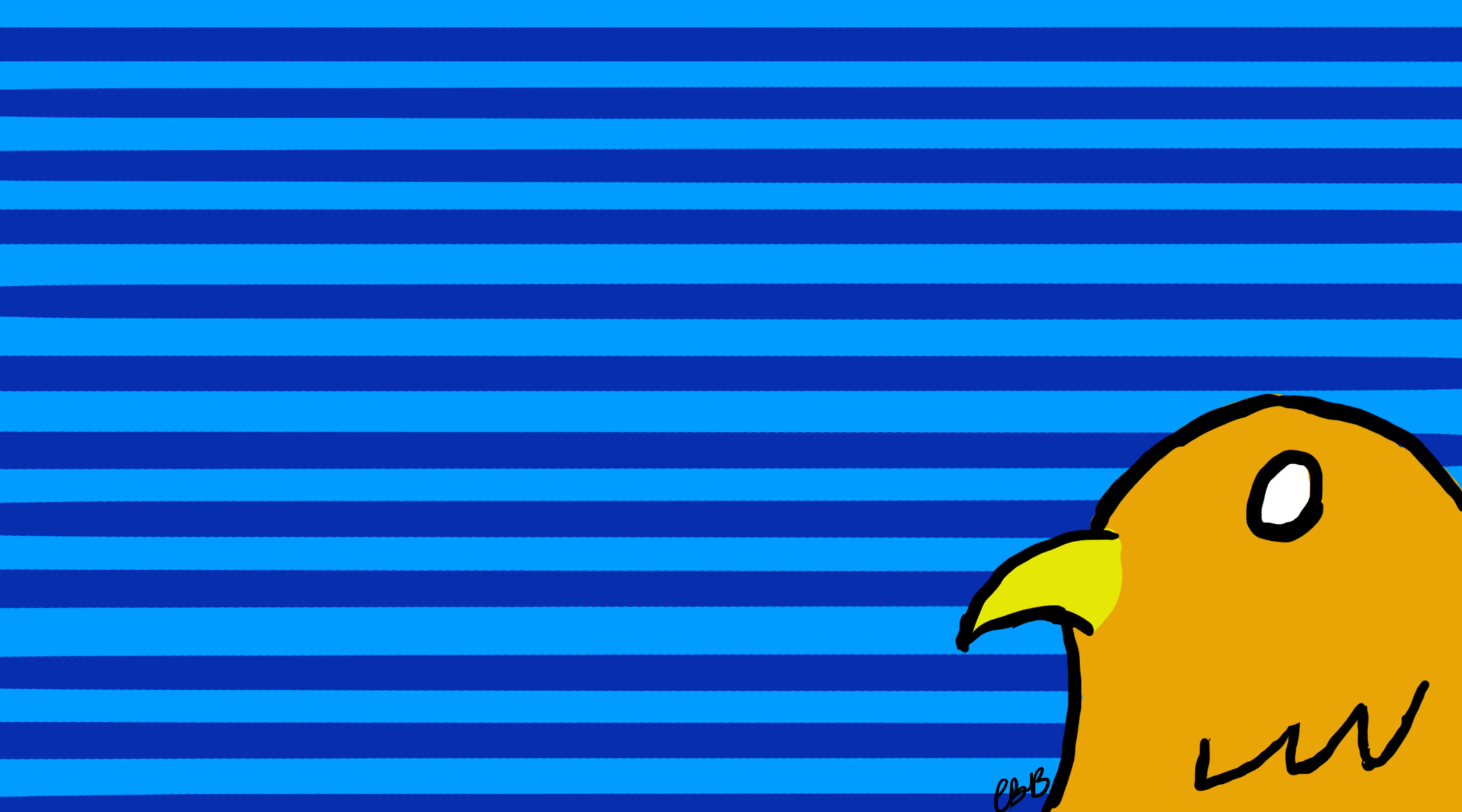 Corvonero, Uccello cartoon, Strisce blu, Full HD, wallpaper per PC