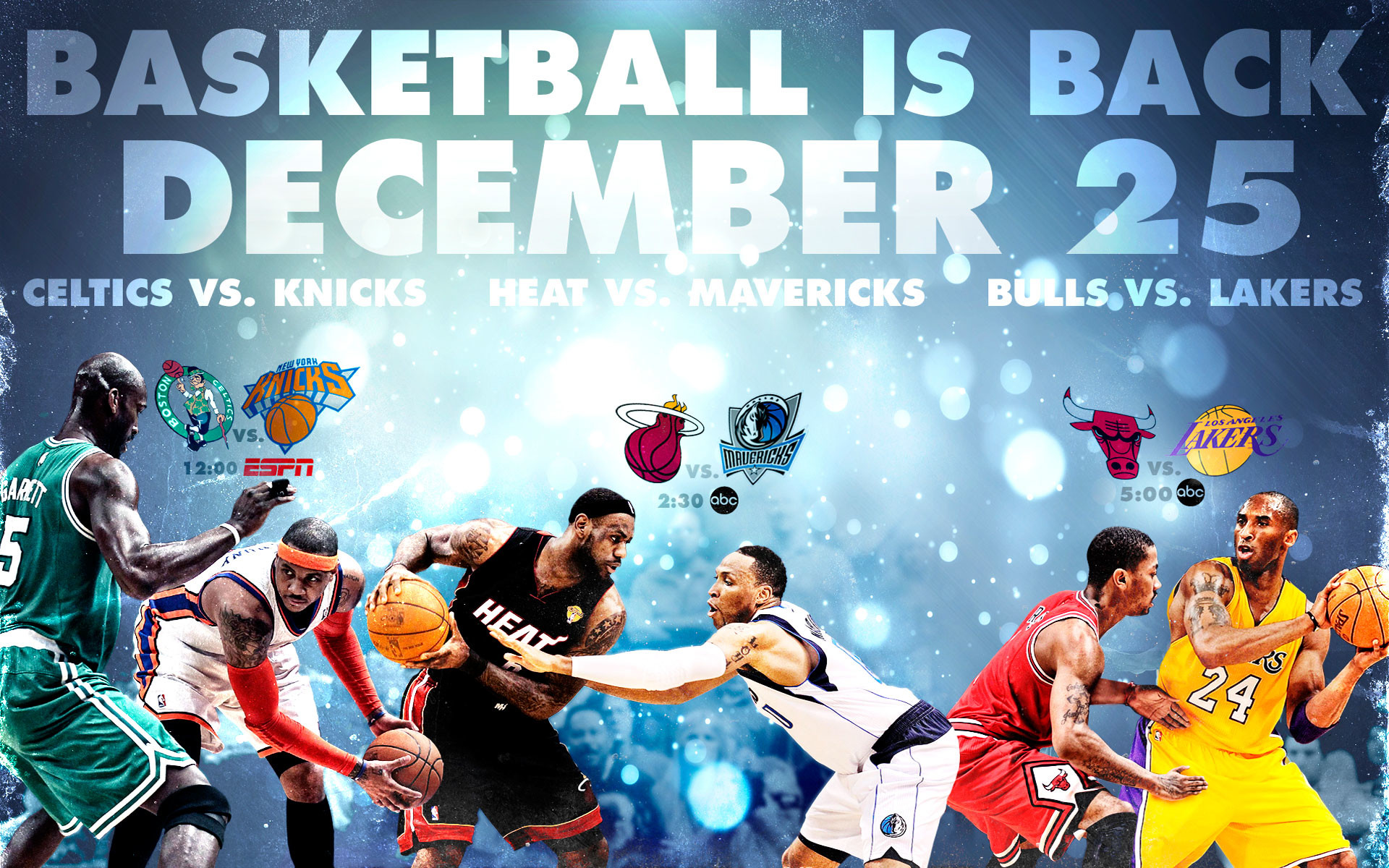 NBA, Christmas Day, Celtics, Knicks, Kobe Bryant, 1920x1200, sfondo per PC