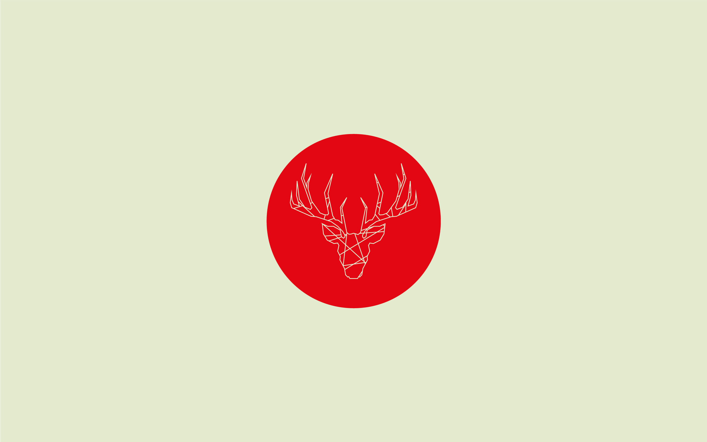 Cervo, Cerchio rosso, Line art, Minimalismo, 2880x1800, sfondo per PC