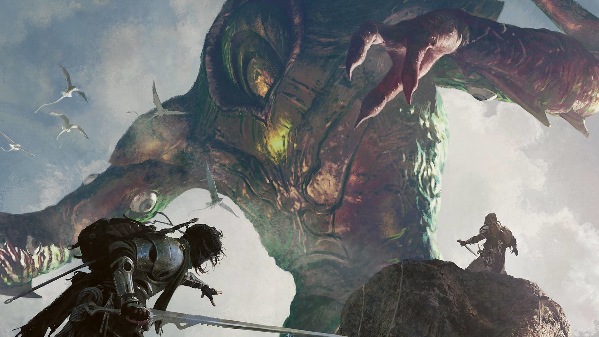 Mostro gigante, Guerriero, Arte fantasy, 1920x1080, immagine di sfondo