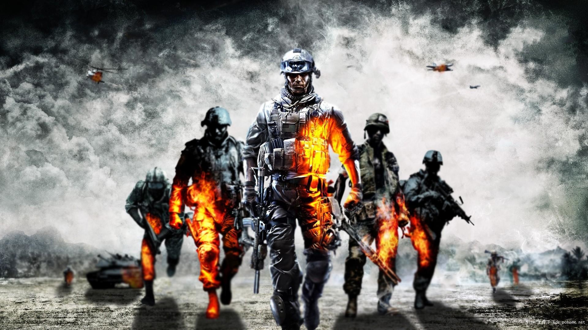 Battlefield: Bad Company 2, Soldati, Esplosione, Videogioco, 16:9 Full HD, wallpaper widescreen