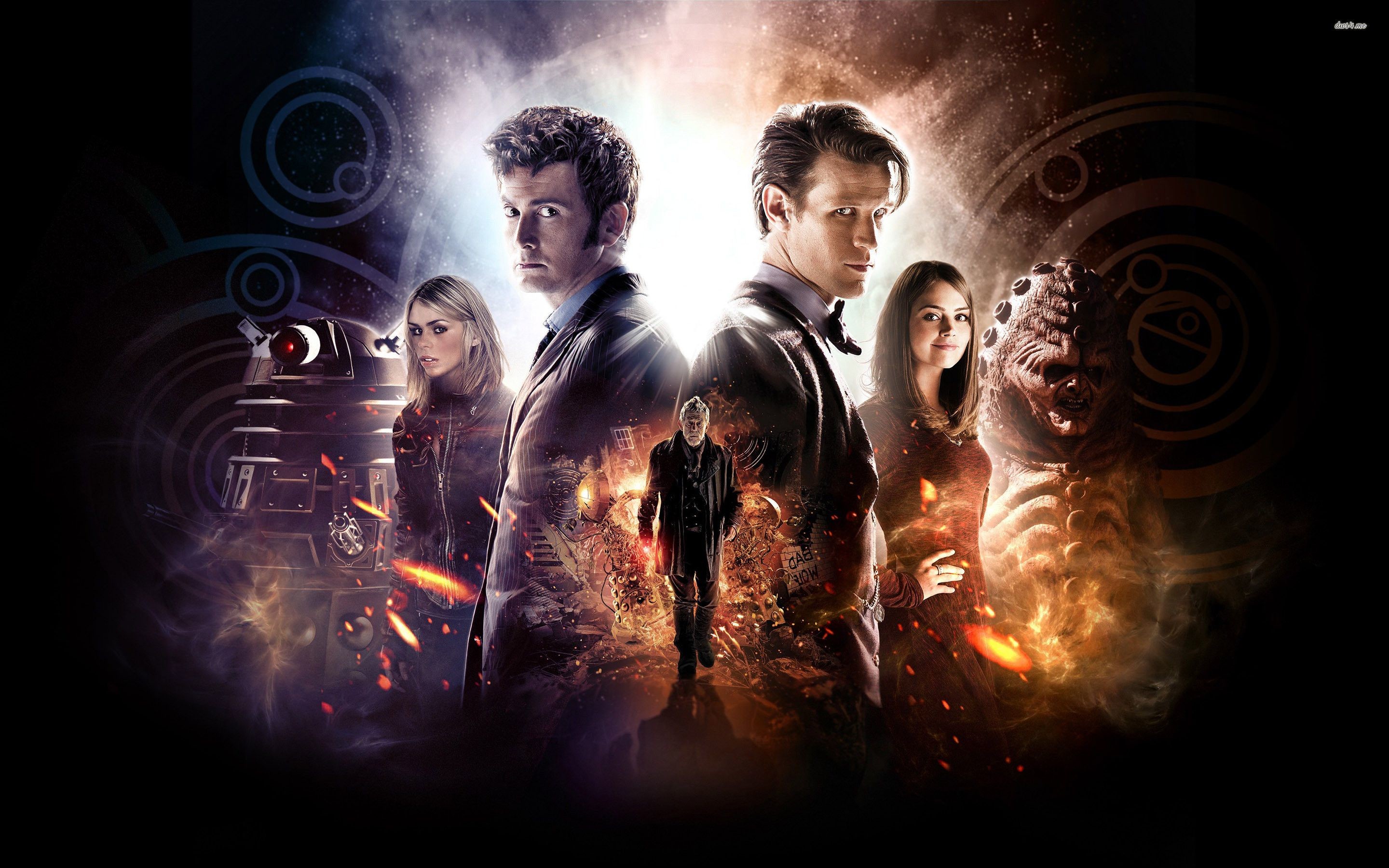 Doctor Who, David Tennant, Matt Smith, Billie Piper, Karen Gillan, Dalek, Poster, wallpaper 2K