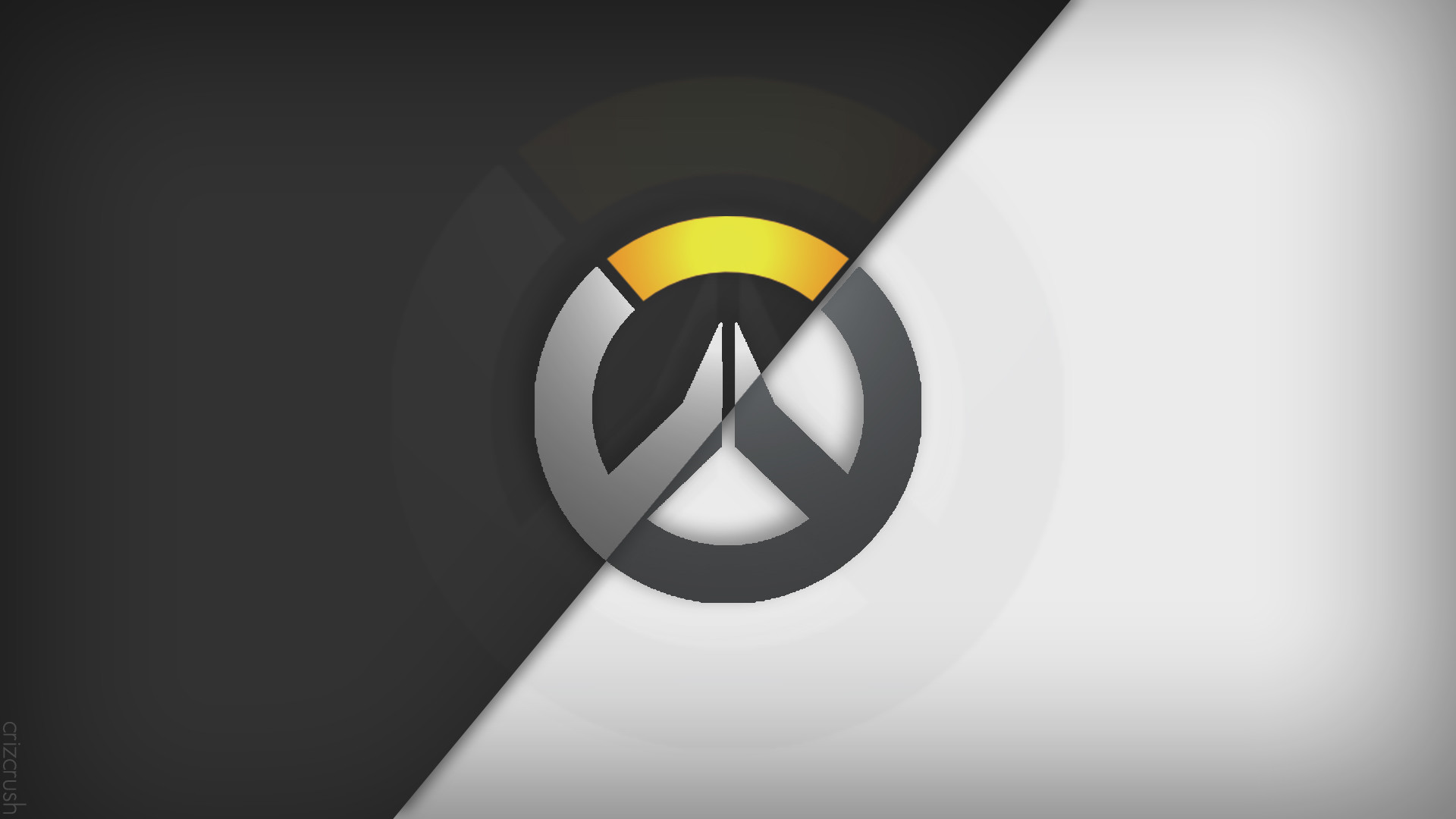 Overwatch, Logo, Bianco e nero, Minimalismo, 1920x1080, sfondo per PC