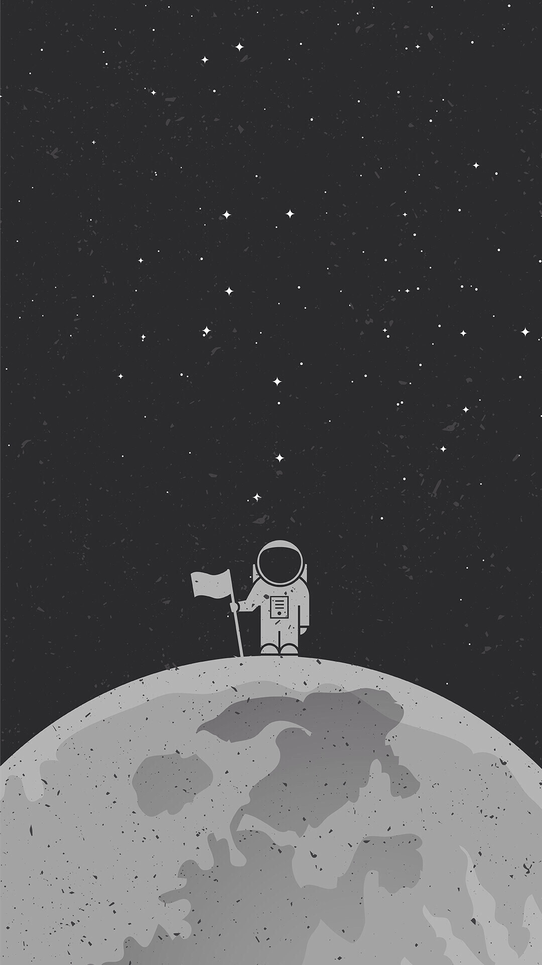 Astronauta, Luna, Bandiera, Minimalismo, Spazio, schermata di blocco iPhone 4K