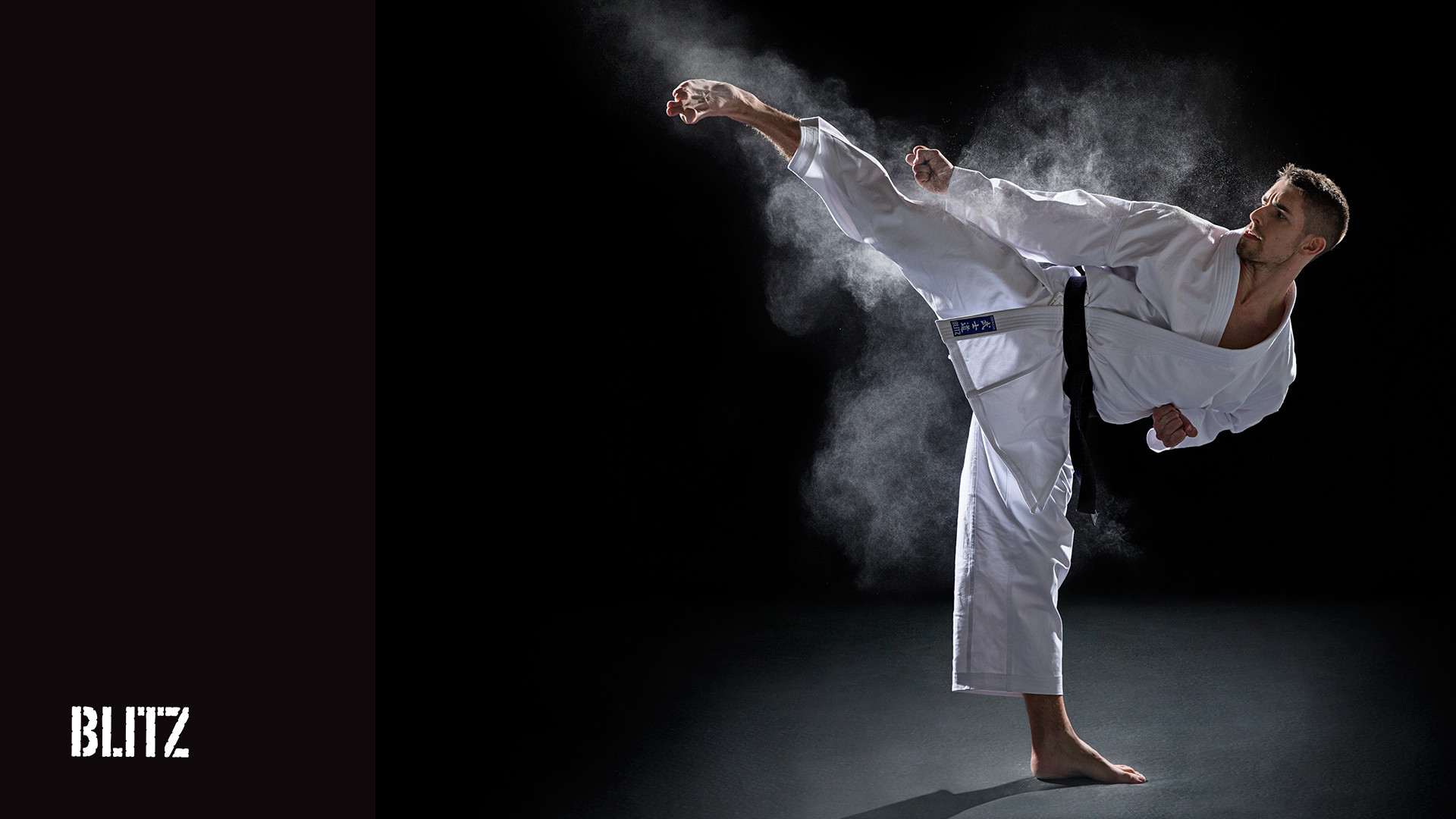 Karate, Calcio laterale, Cintura nera, Blitz, Full HD, sfondo per PC