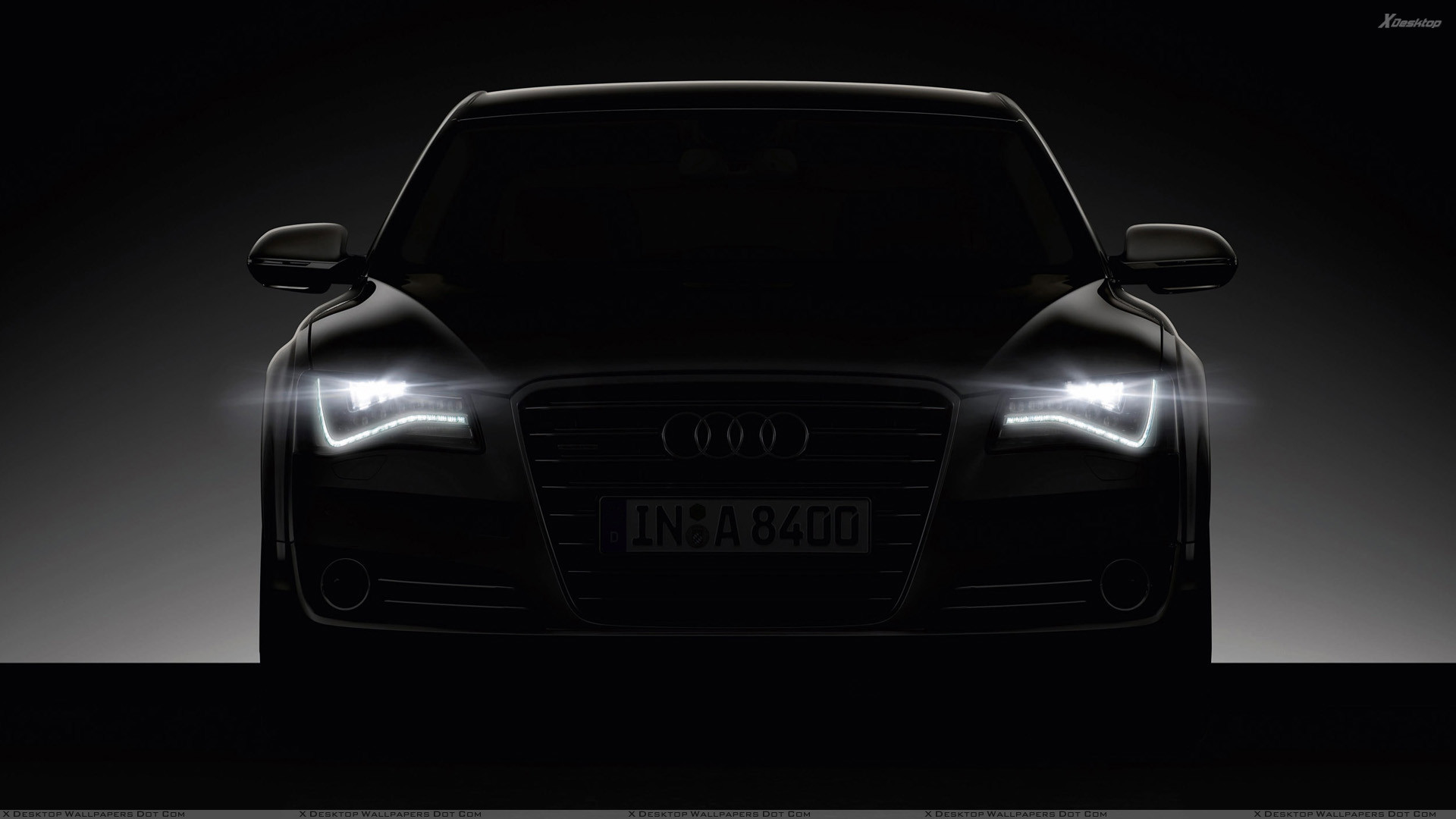 Audi A8 (D4), Audi, Fari, Sfondo nero, 1920x1080, wallpaper desktop