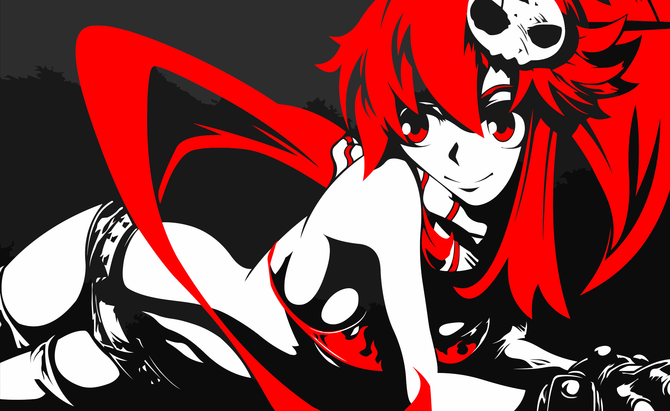 Yoko Littner, Gurren Lagann, Bianco e nero, Rosso, Full HD, sfondo per PC