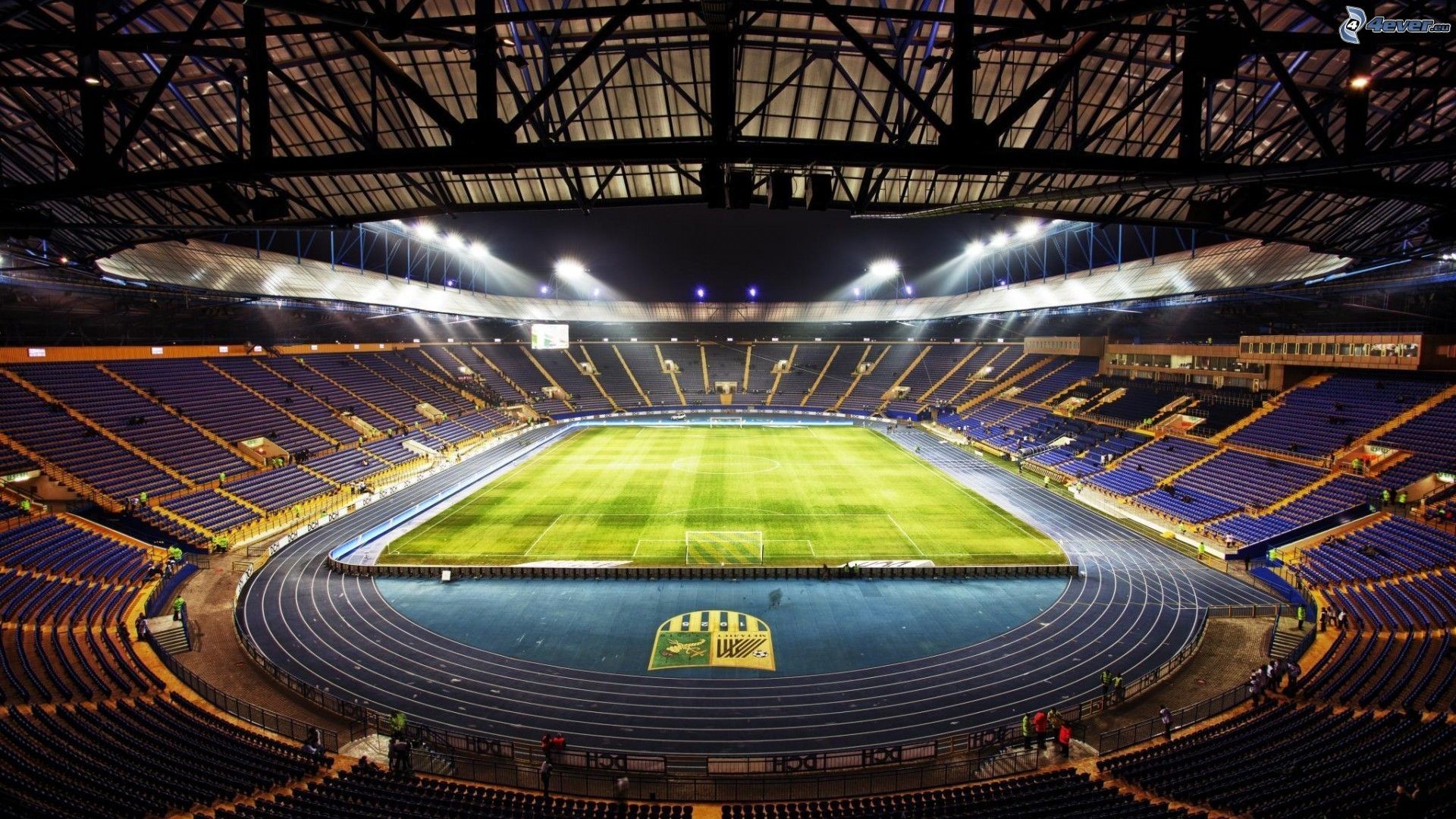 Stadio, Notte, Riflettori, Full HD, sfondo Windows 11