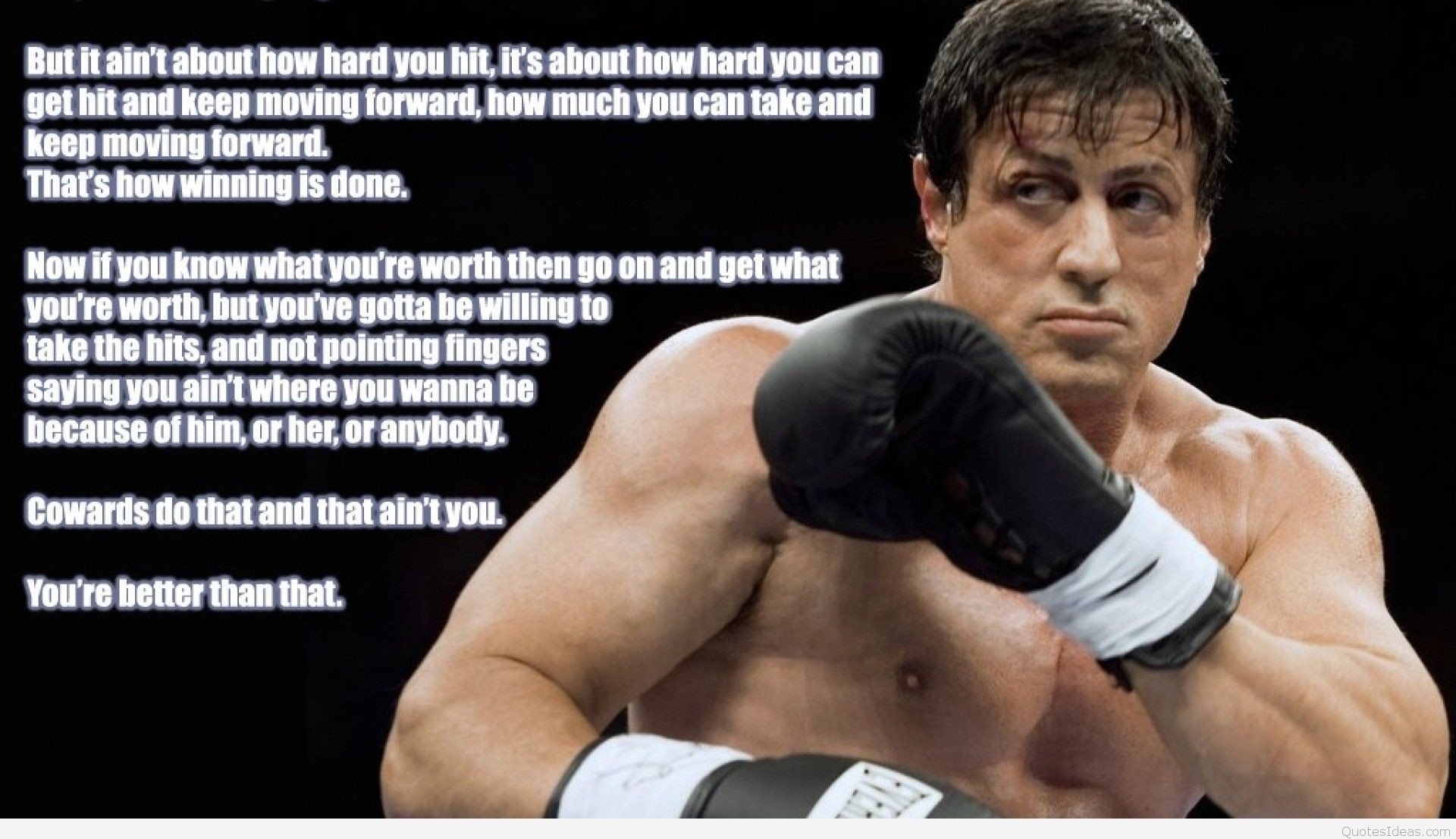 Rocky Balboa, Sylvester Stallone, Citazione, Guantoni, Full HD, sfondo desktop