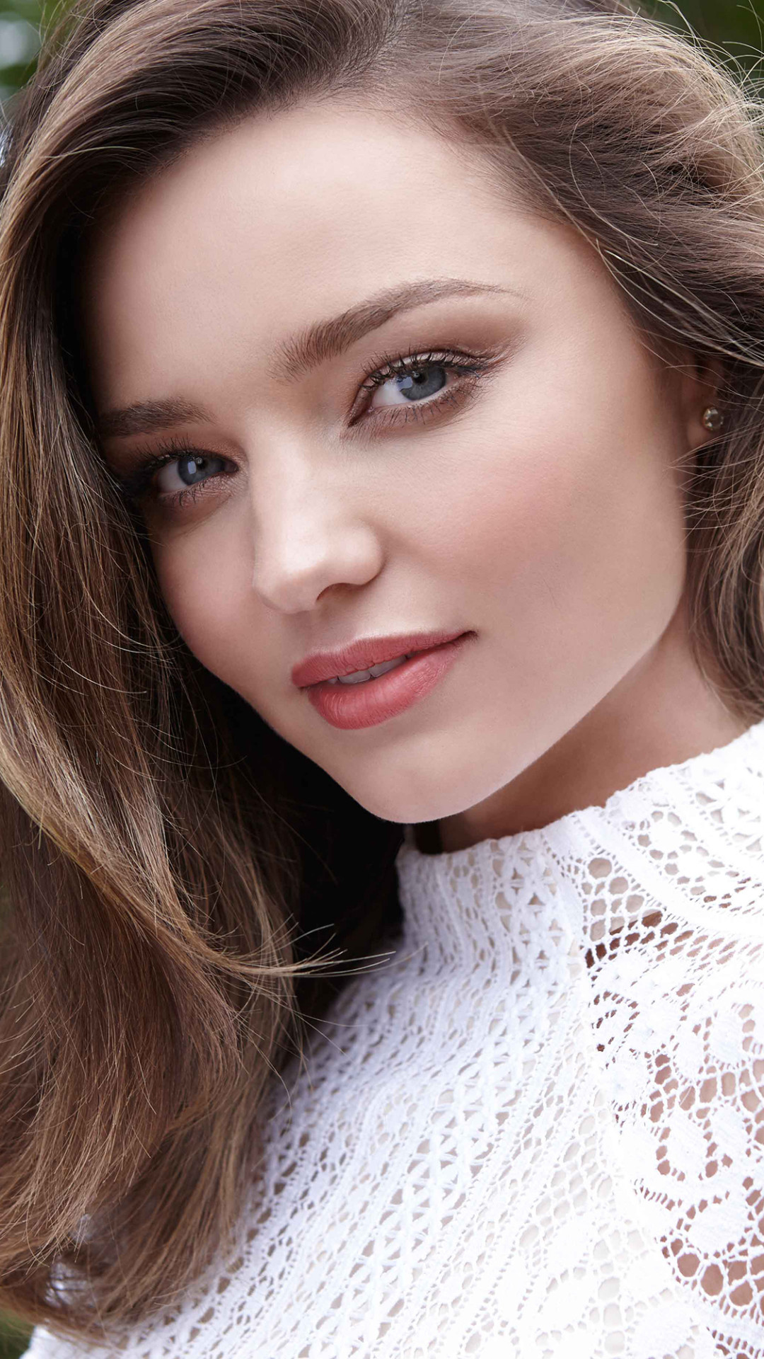 Miranda Kerr, Primo piano, Ritratto, Pizzo bianco, Full HD, schermata di blocco del cellulare