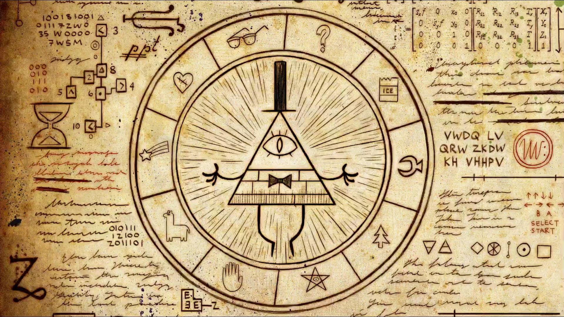 Bill Cipher, Gravity Falls, Cifrario, Pergamena, Full HD, sfondo per PC