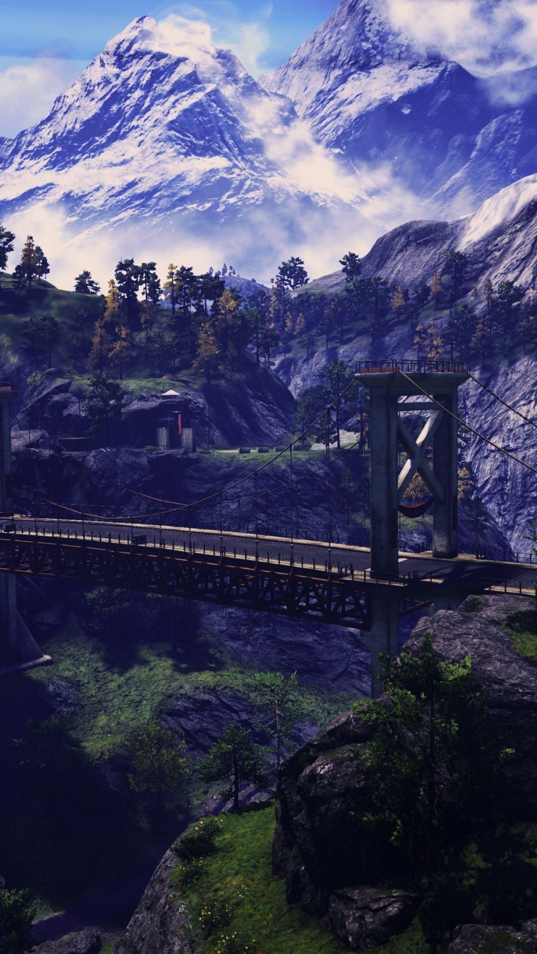 Far Cry 4, Kyrat, Ponte, Montagne, sfondo per iPhone e Android