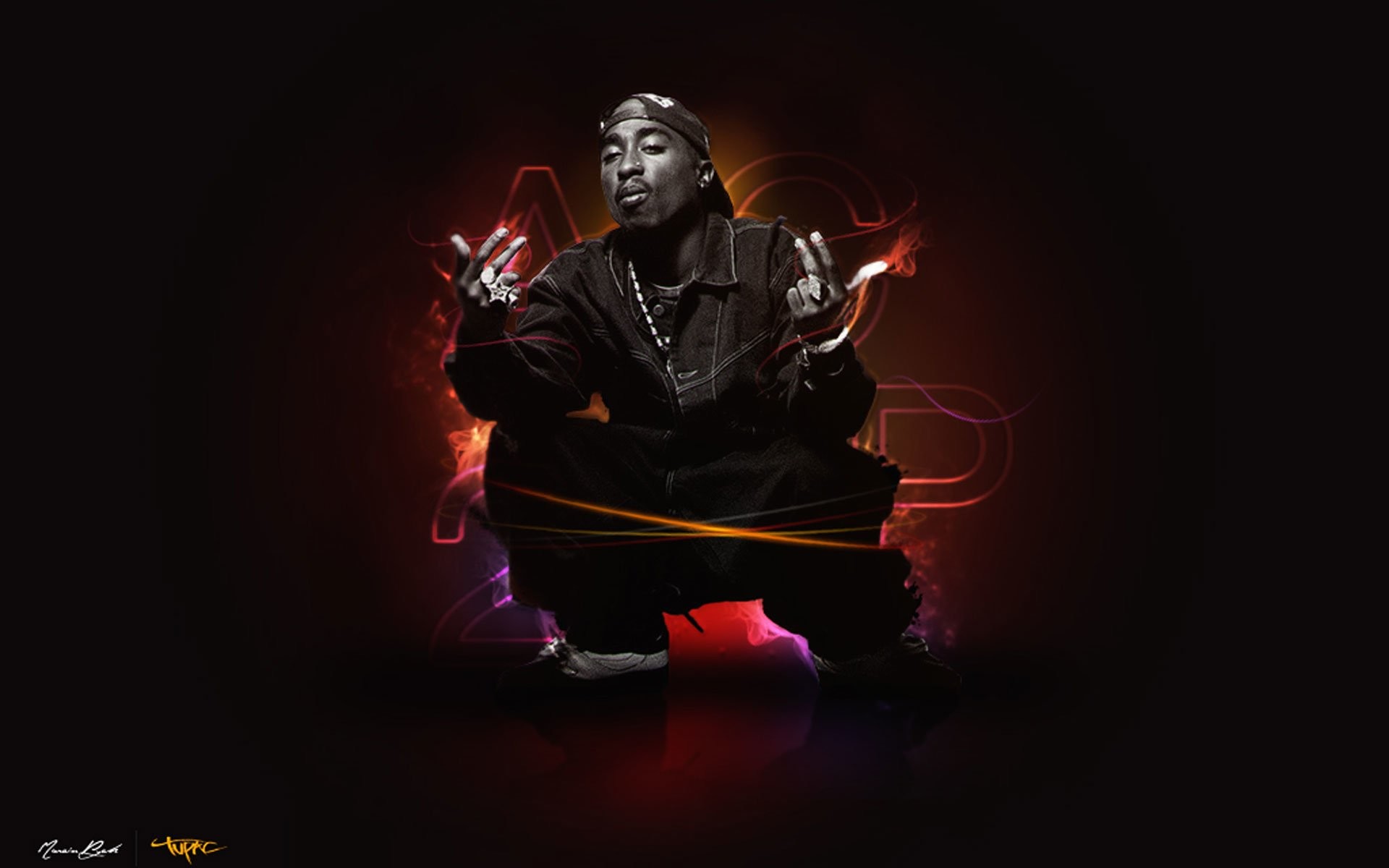 Tupac Shakur, 2Pac, Rapper, Arte digitale, 1920x1200, sfondo per PC