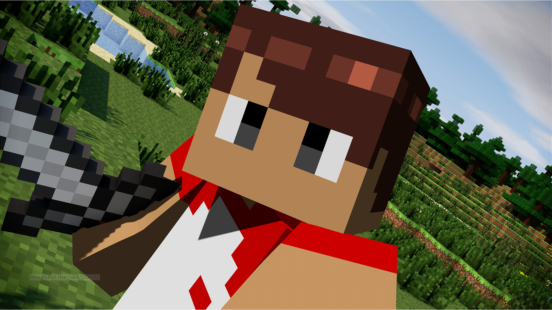 Minecraft, Novaskin, Selfie, Primo piano, Full HD 1080p, sfondo desktop