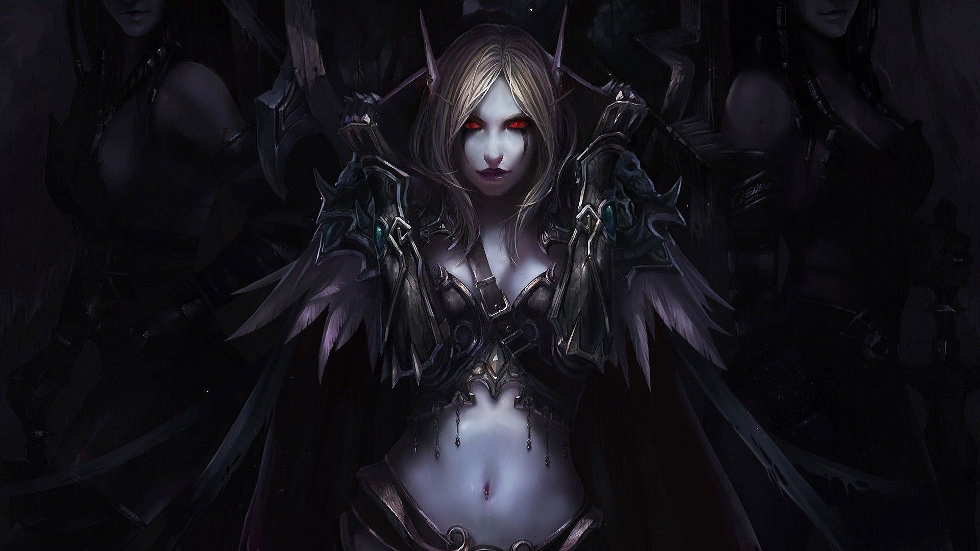 Sylvanas Ventolesto, World of Warcraft, Non morti, Ritratto, Scuro, sfondo 1920x1080 per PC