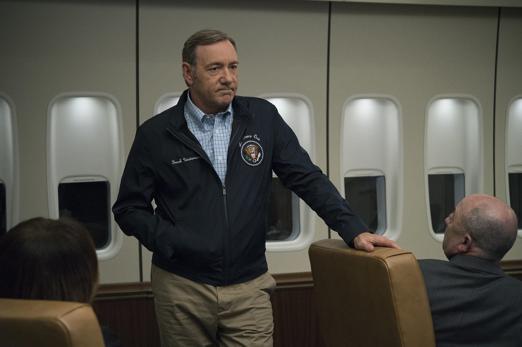 Frank Underwood, Kevin Spacey, House of Cards, Air Force One, Giacca presidenziale, sfondo Full HD