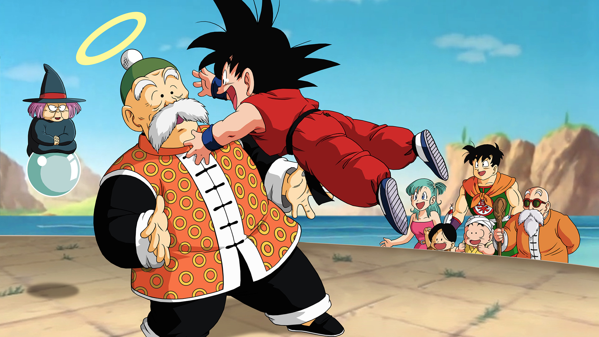Goku, Nonno Gohan, Muten Roshi, Bulma, Dragon Ball, Full HD 1080p, sfondo desktop
