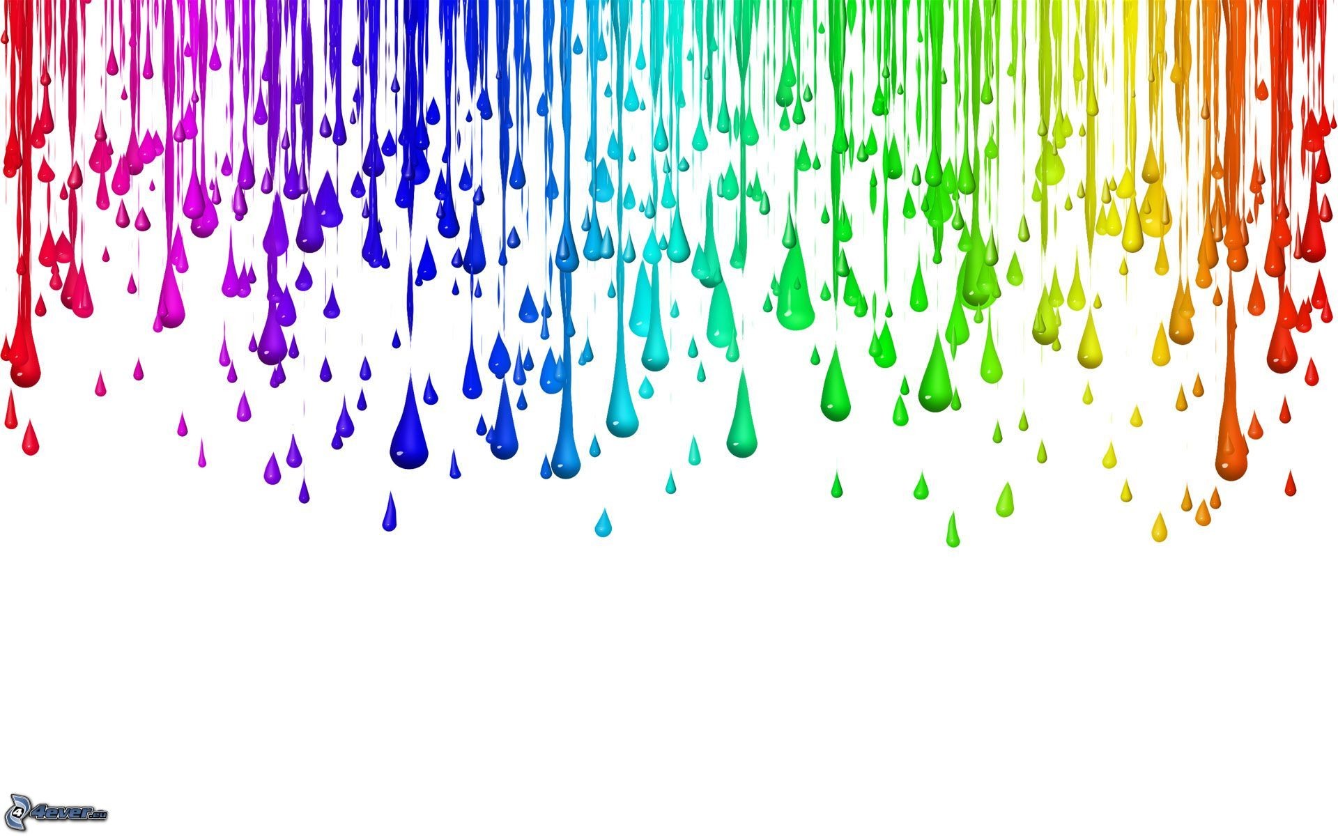 Gocce di vernice, Arcobaleno, Colature, Sfondo bianco, 1920x1200, wallpaper desktop