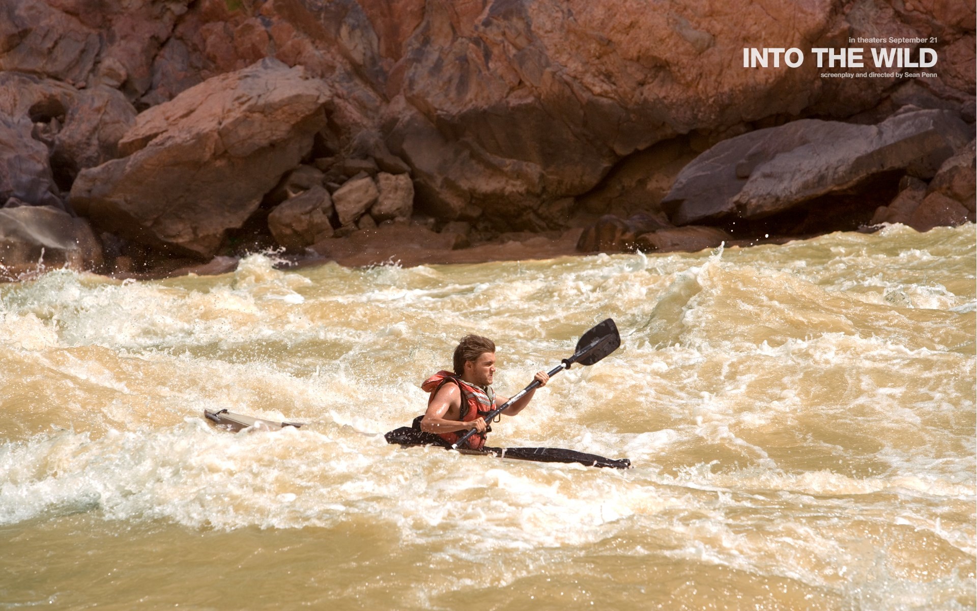 Into the Wild - Nelle terre selvagge, Emile Hirsch, Kayak, Rapide, Fiume, sfondo MacBook Pro