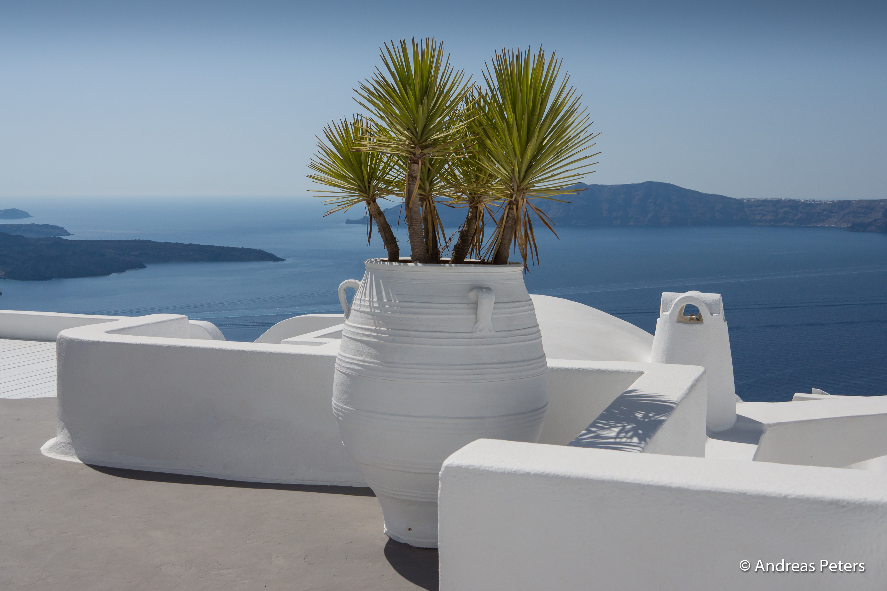 Santorini, Grecia, Vaso, Mare, Case bianche, 2K, sfondo per portatile