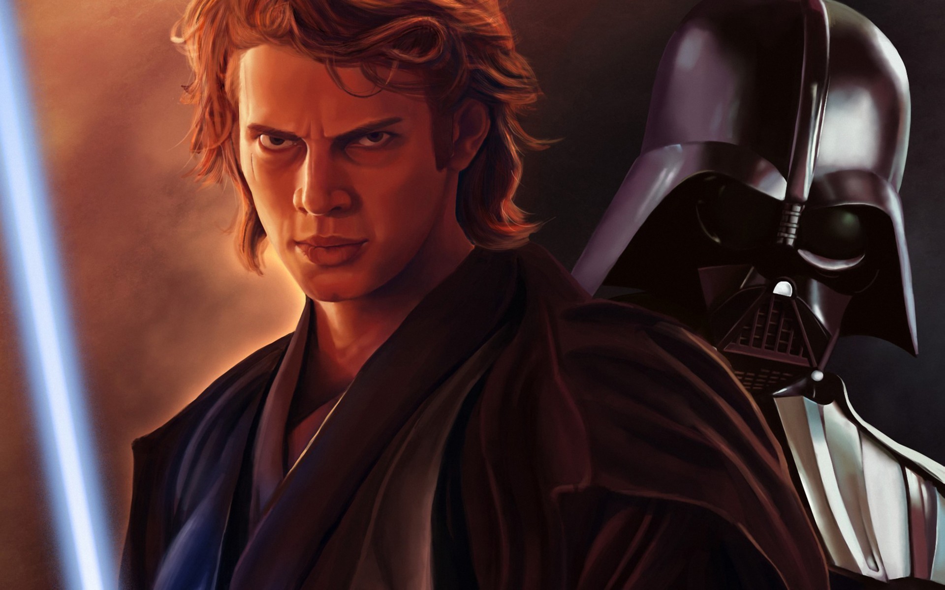 Anakin Skywalker, Darth Vader, Hayden Christensen, Star Wars, Pittura digitale, sfondo desktop