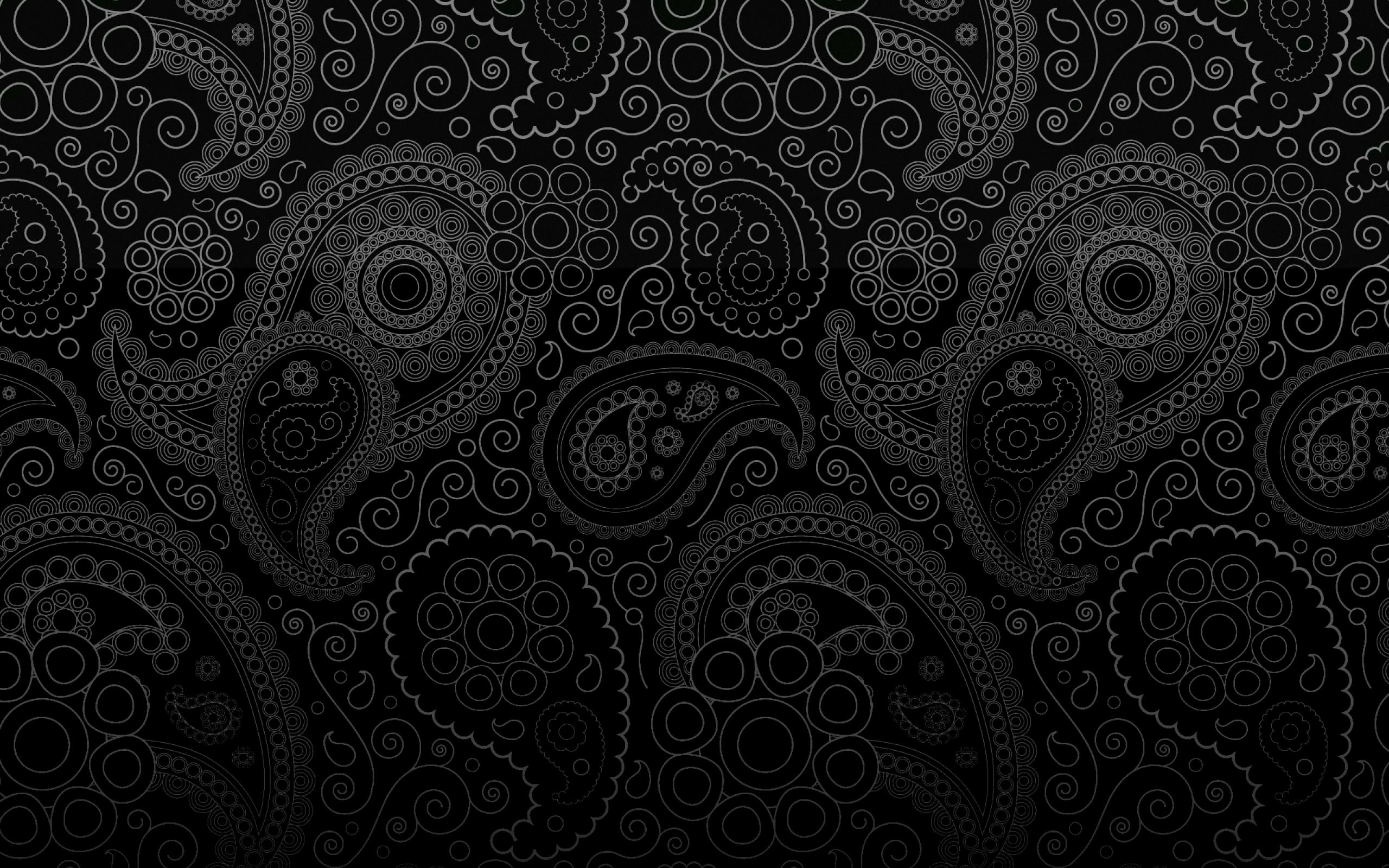 Motivo paisley, Nero, Texture, 16:10 2K, sfondo widescreen