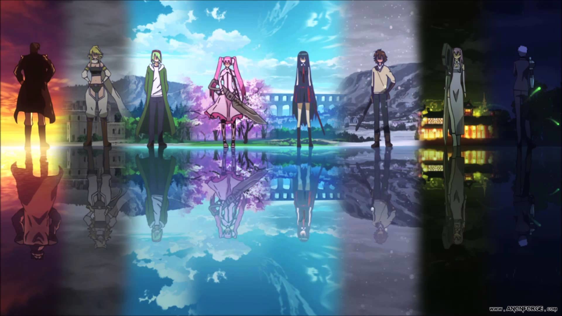 Night Raid, Akame ga Kill!, Riflesso, Città, Full HD 1080p, sfondo desktop