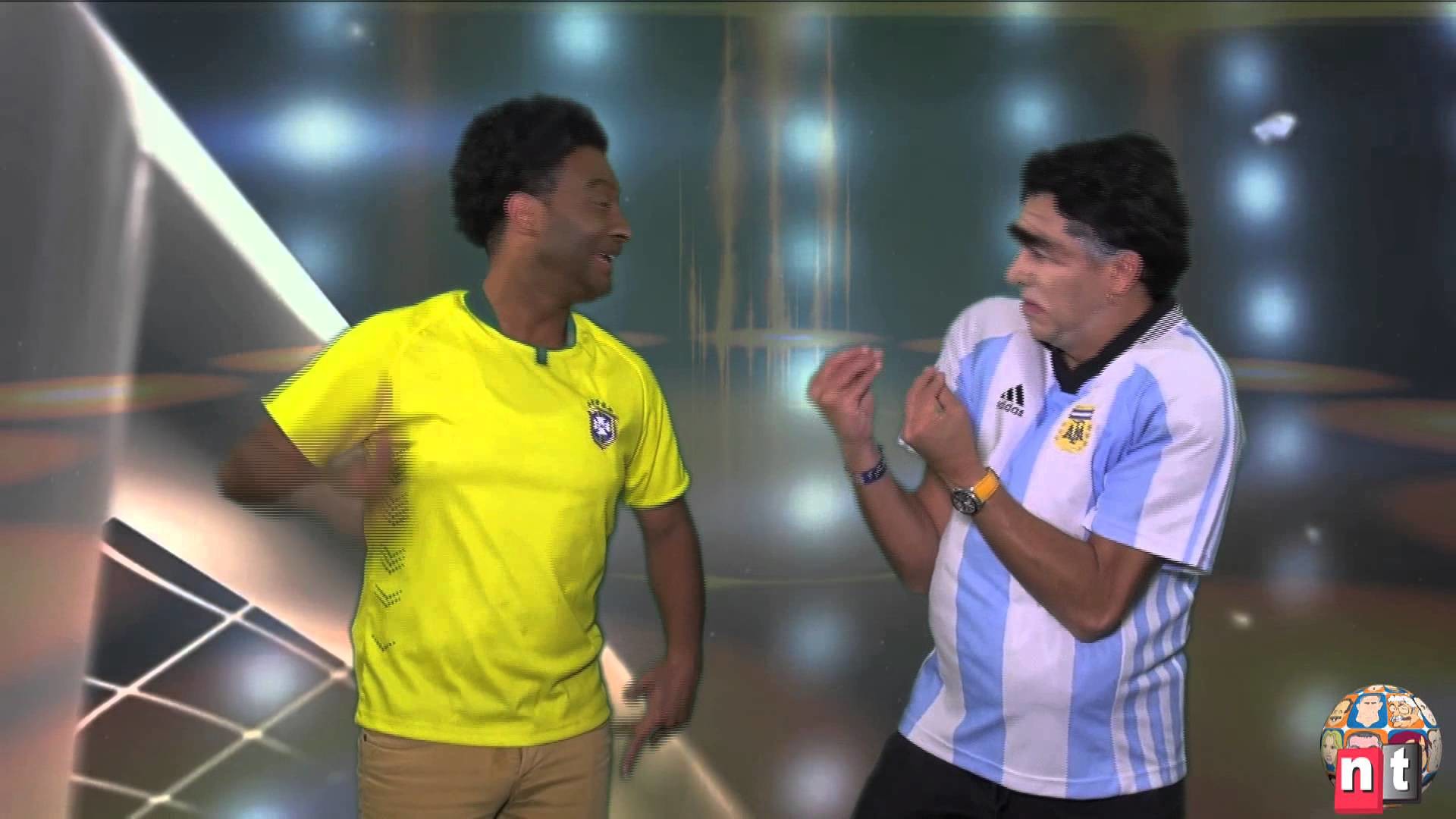Diego Armando Maradona, Pelé, Parodia, Studio televisivo, 1920x1080, immagine di sfondo