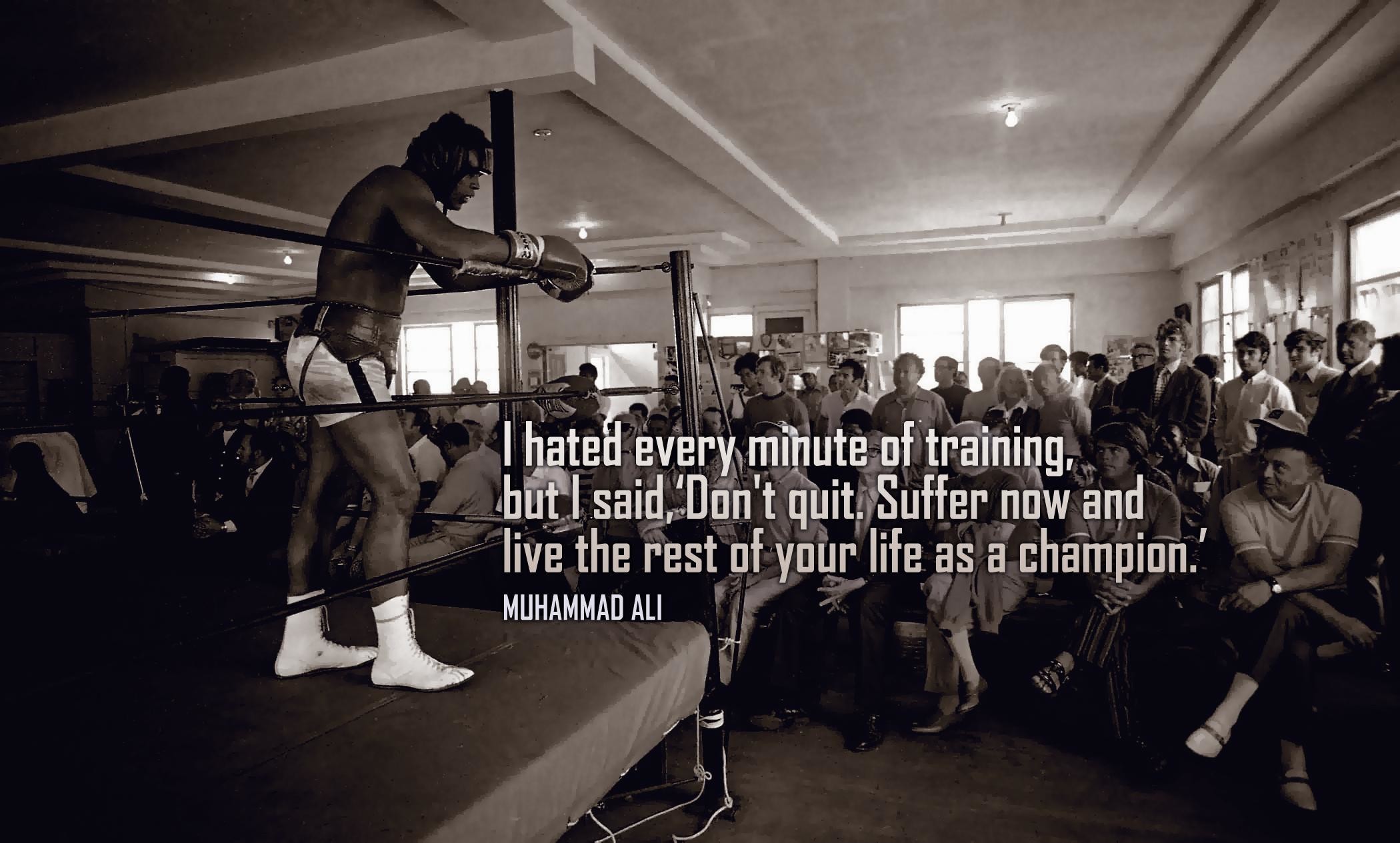 Muhammad Ali, Citazione, Allenamento, Pubblico, Full HD, sfondo desktop