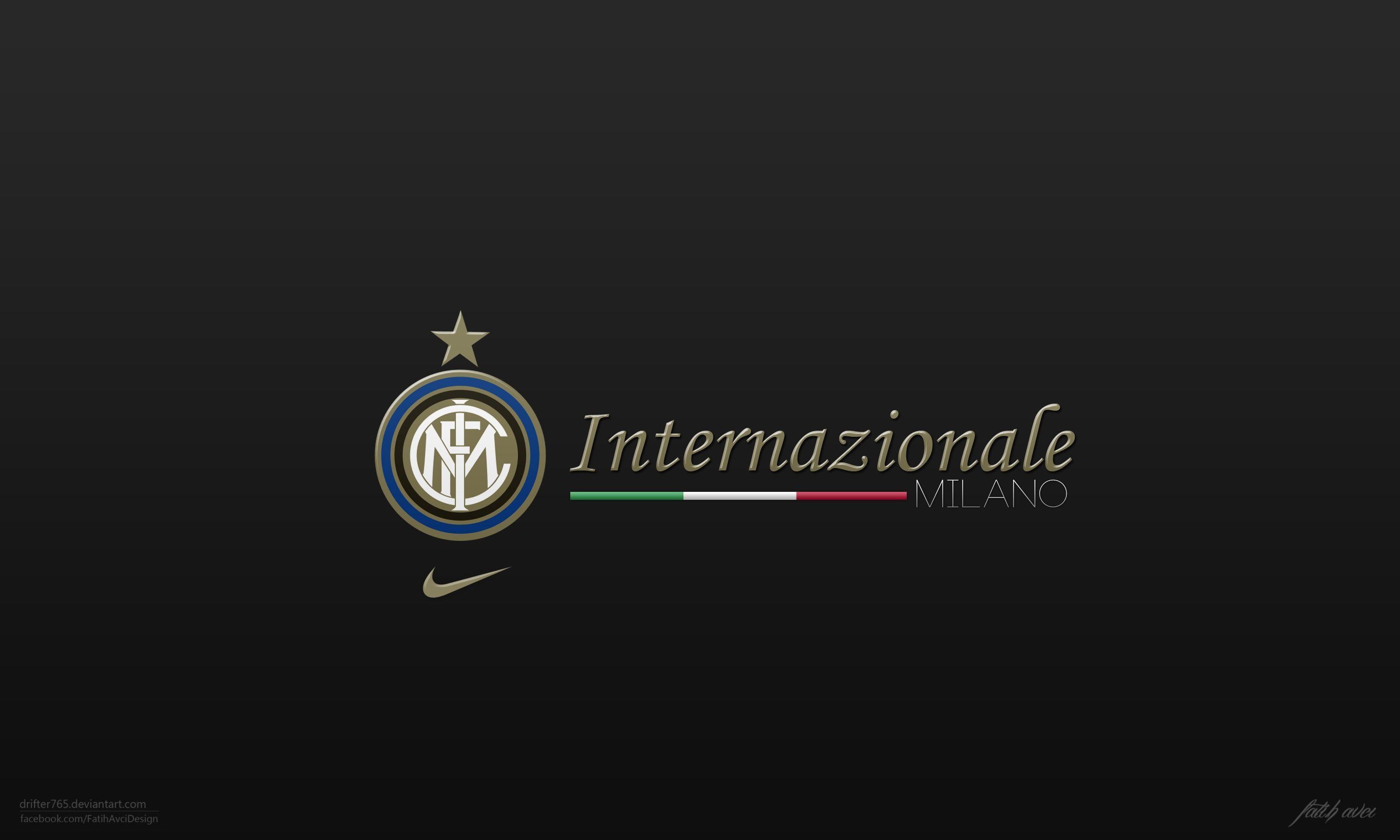 Internazionale Milano, Inter, Logo Inter, Nike, Sfondo nero, 2K, wallpaper per computer