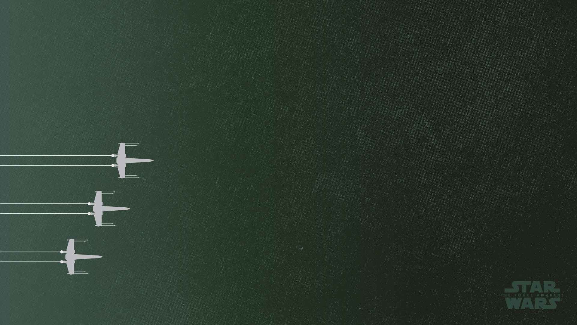 X-wing, Star Wars, Verde scuro, Minimalista, 1920x1080, sfondo per PC