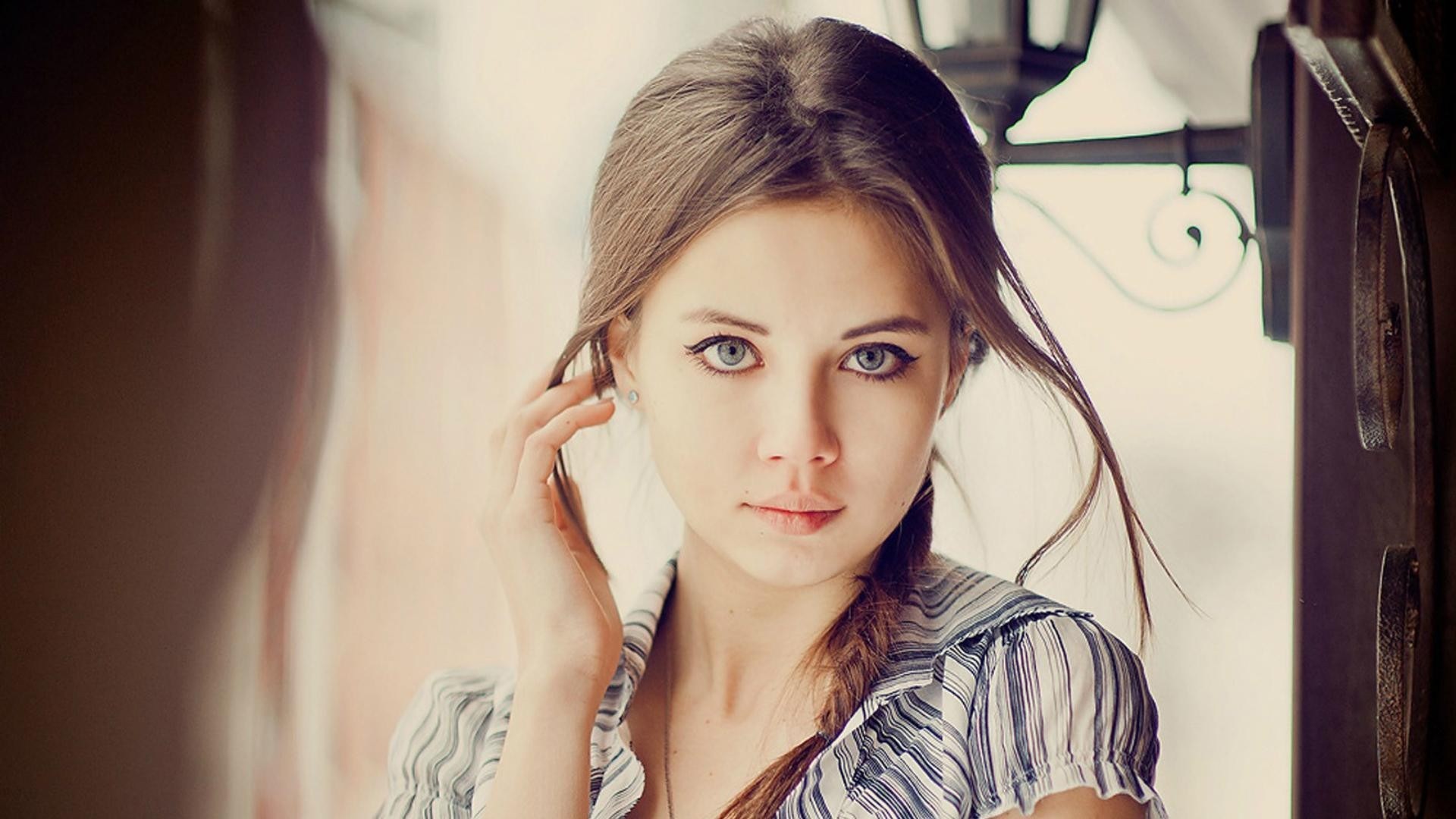 Ragazza, Occhi azzurri, Ritratto, Full HD, sfondo desktop