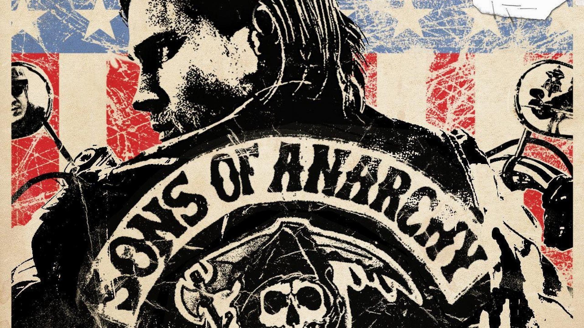 Sons of Anarchy, Jax Teller, Bandiera americana, Poster, 1920x1080, immagine di sfondo