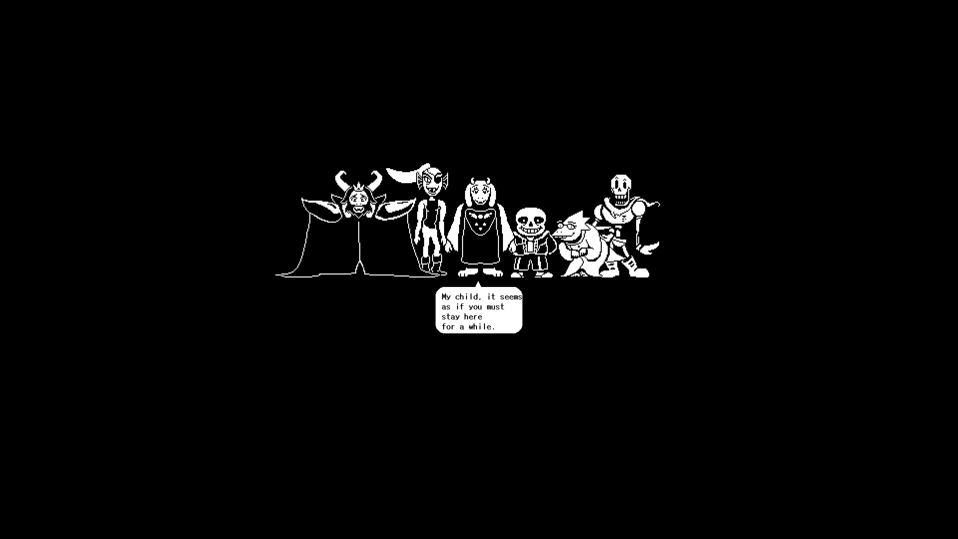 Undertale, Personaggi, Bianco e nero, Pixel art, Full HD, sfondo Windows 11