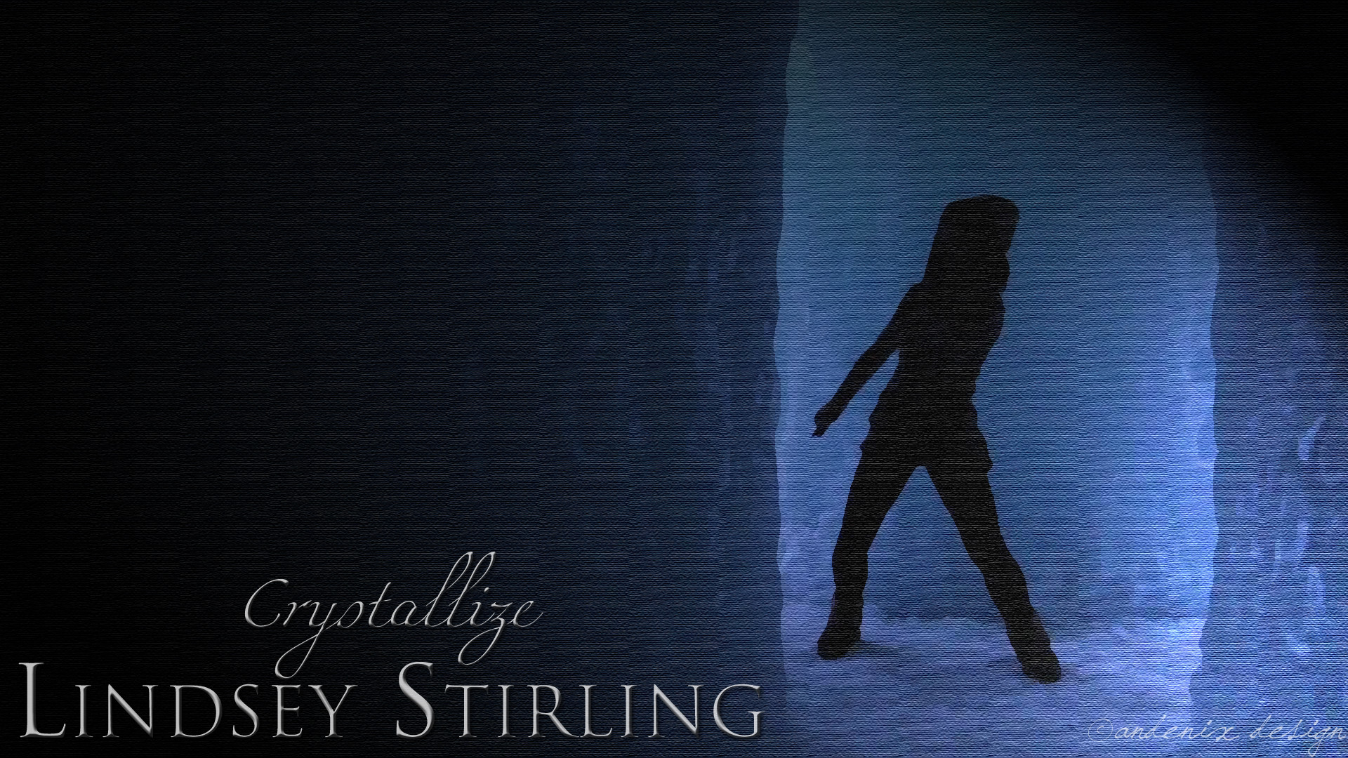 Lindsey Stirling, Crystallize, Silhouette, Grotta di ghiaccio, Full HD, wallpaper desktop