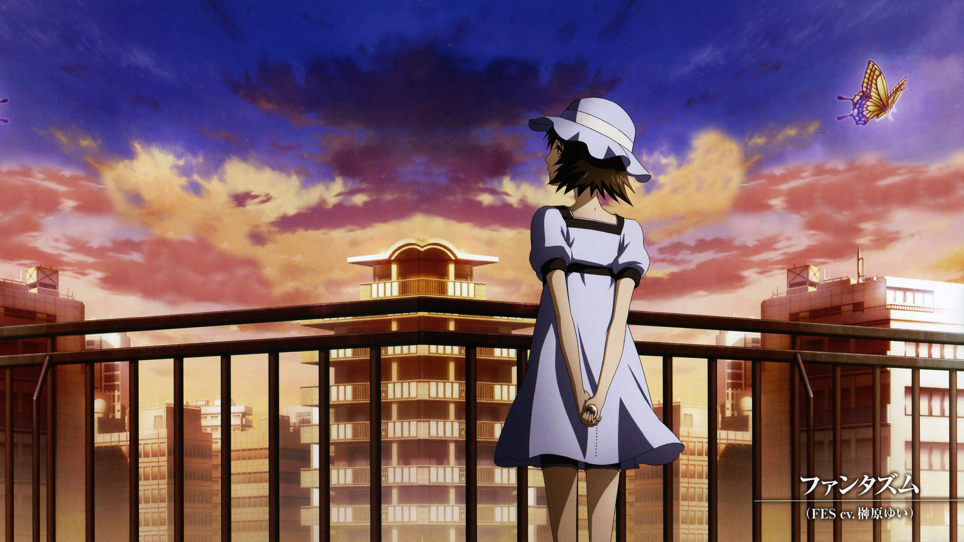 Mayuri Shiina, Steins;Gate, Tramonto, Città, Full HD, sfondo Windows 11