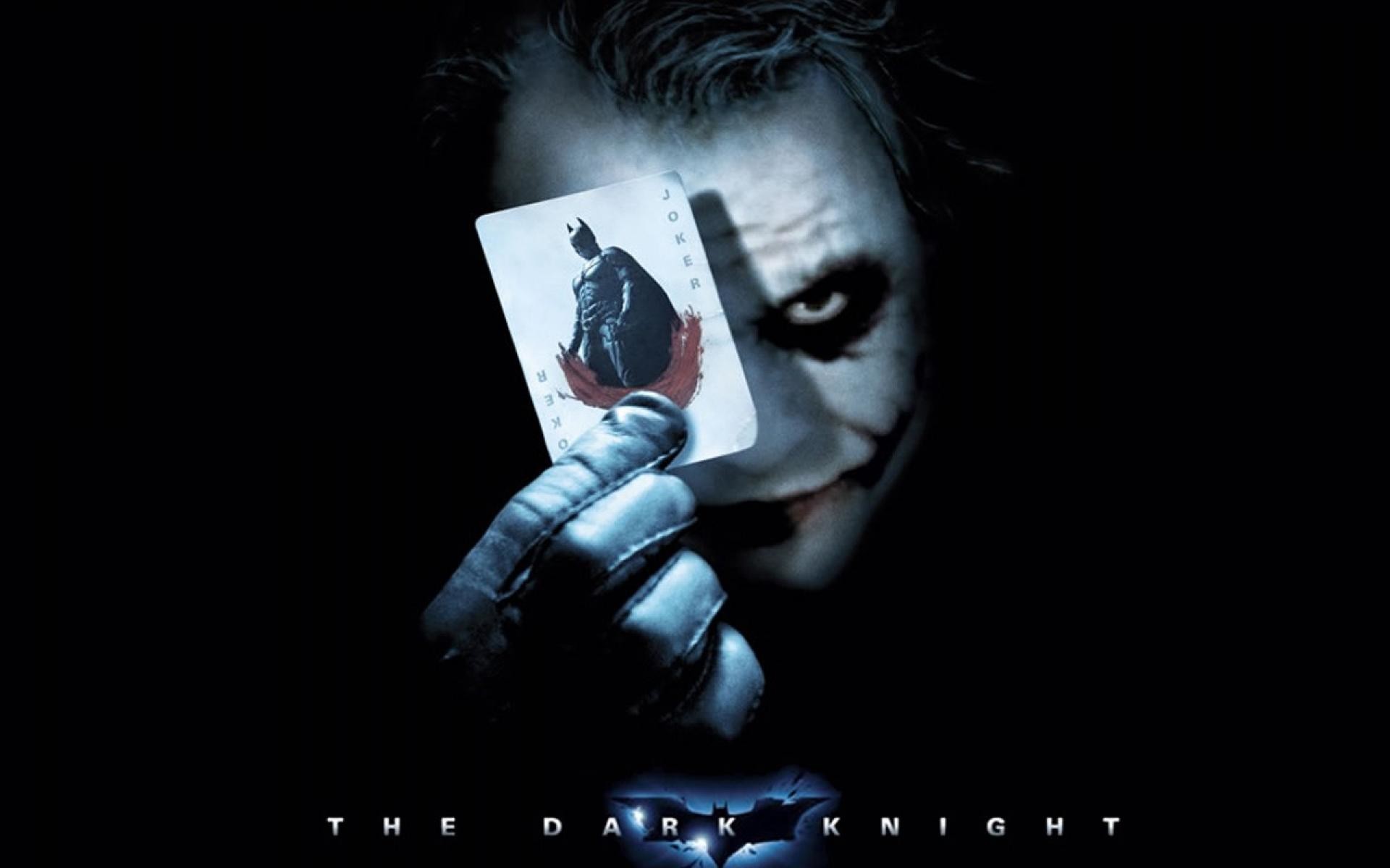 Joker, Heath Ledger, Il cavaliere oscuro, Carta da gioco, Batman, sfondo widescreen Full HD