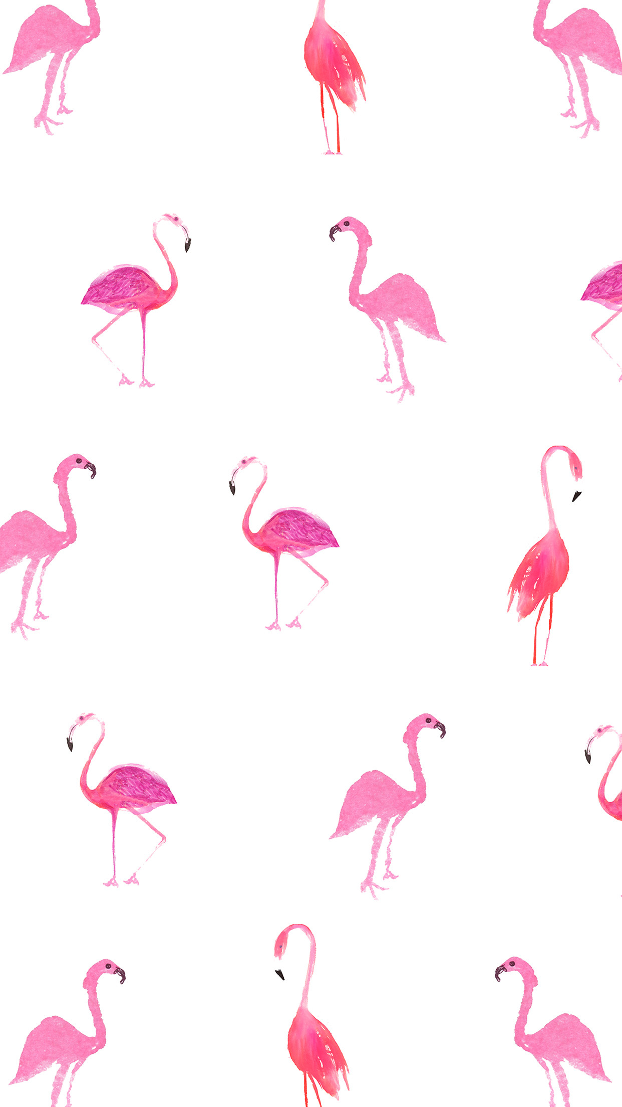 Fenicotteri rosa, Motivo, Sfondo bianco, Minimalismo, Full HD, schermata di blocco del cellulare