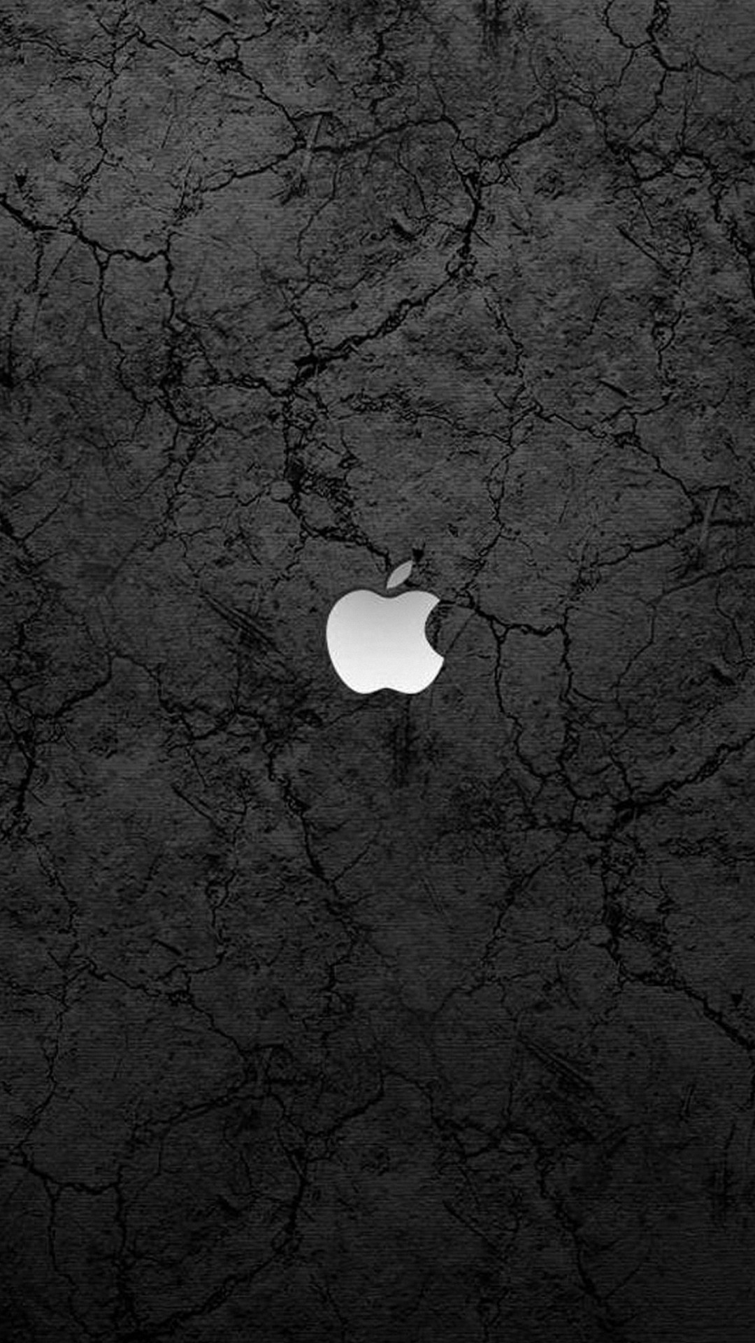 Logo Apple, Apple, Pietra crepata, Grigio scuro, Full HD, sfondo iPhone 5