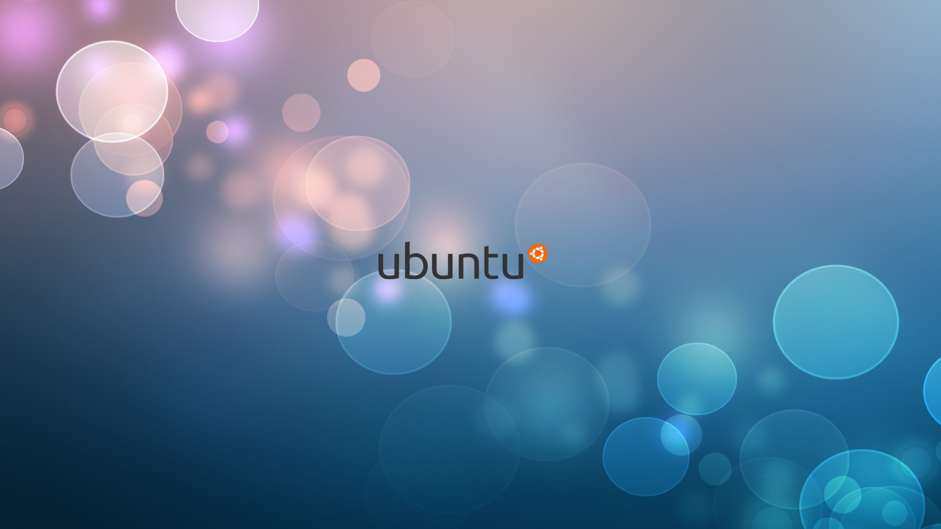 Ubuntu, Bokeh, Blu, Full HD 1080p, sfondo desktop