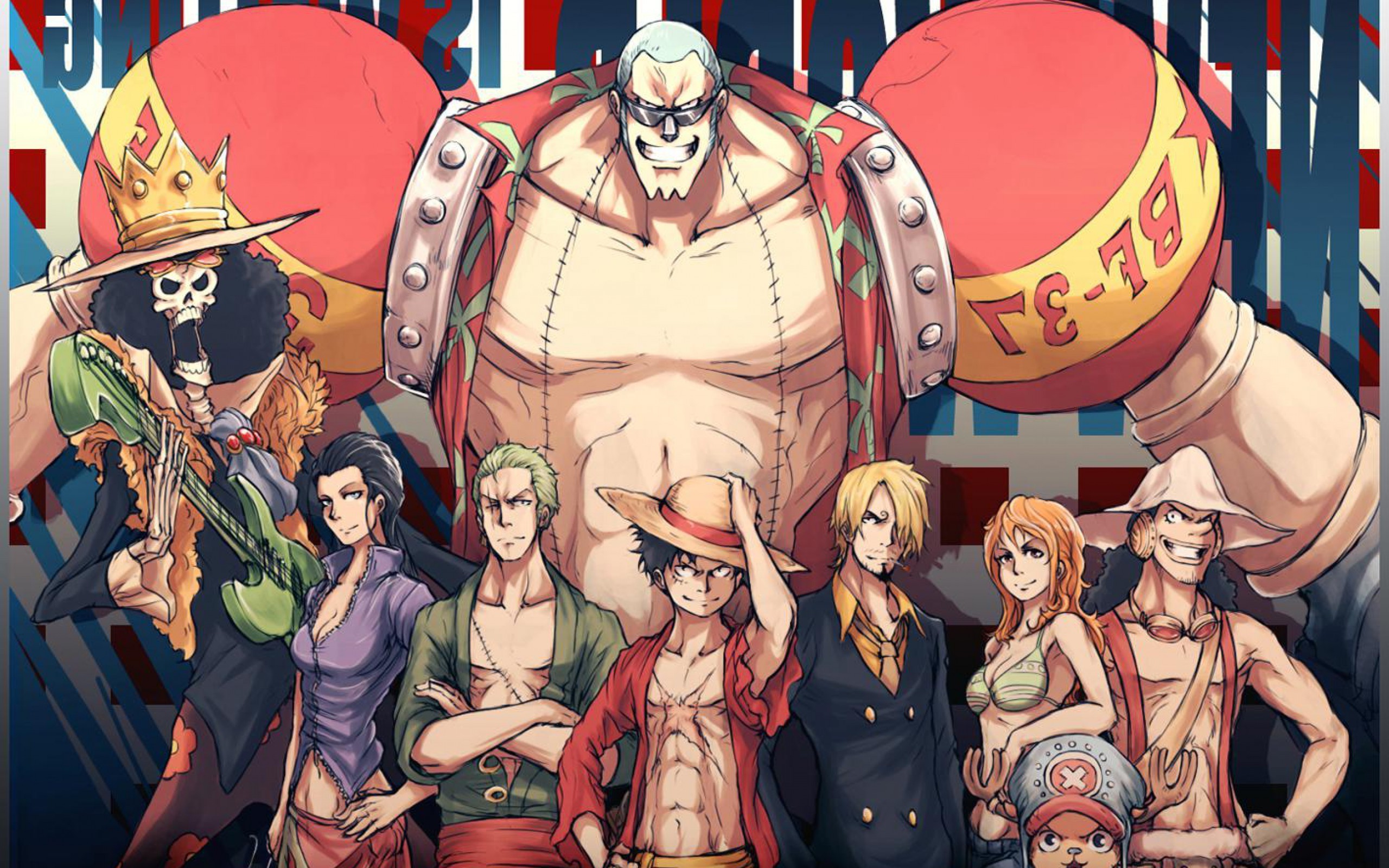 Monkey D. Luffy, Roronoa Zoro, Nami, Sanji, Franky, Brook, One Piece, sfondo 2K per PC