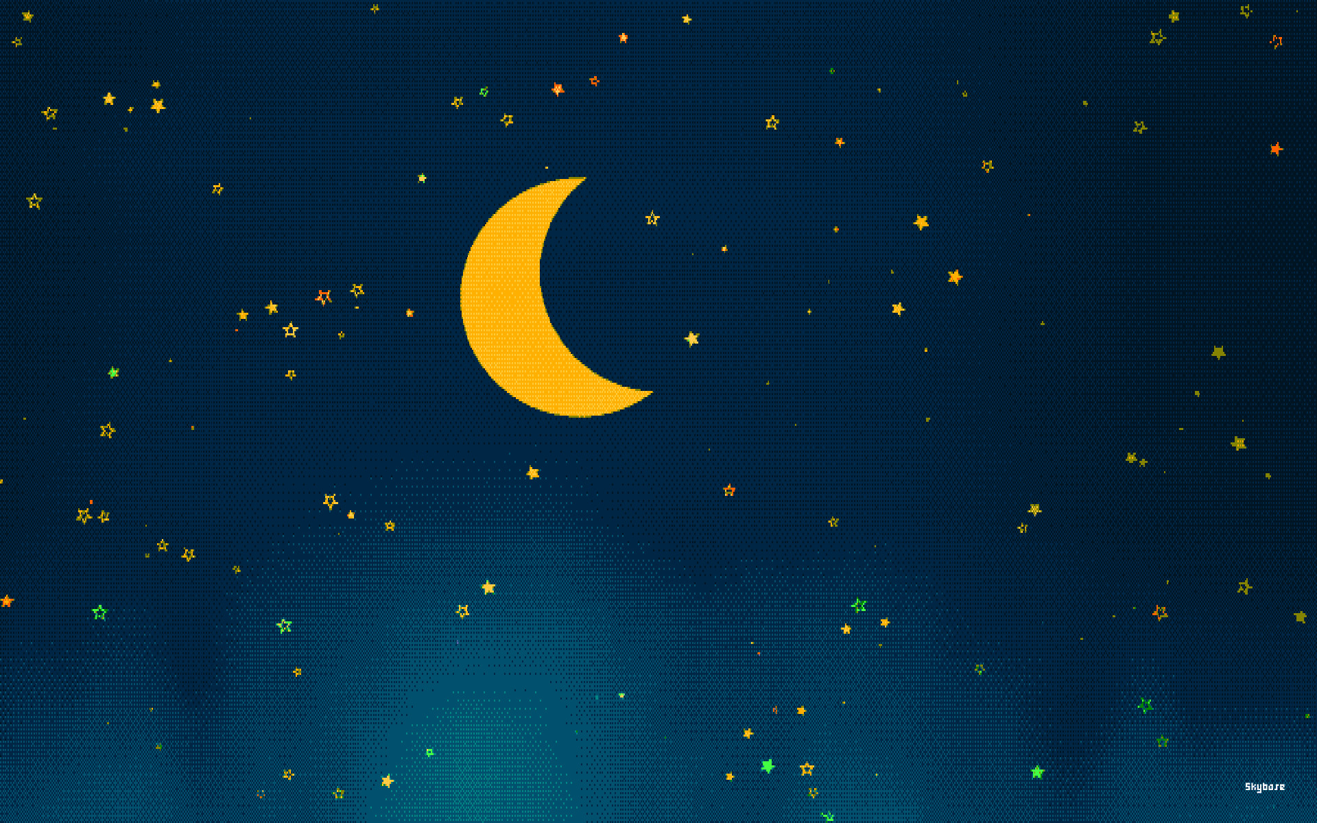 Pixel art, Luna, Stelle, Notte, 1920x1200, sfondo per PC