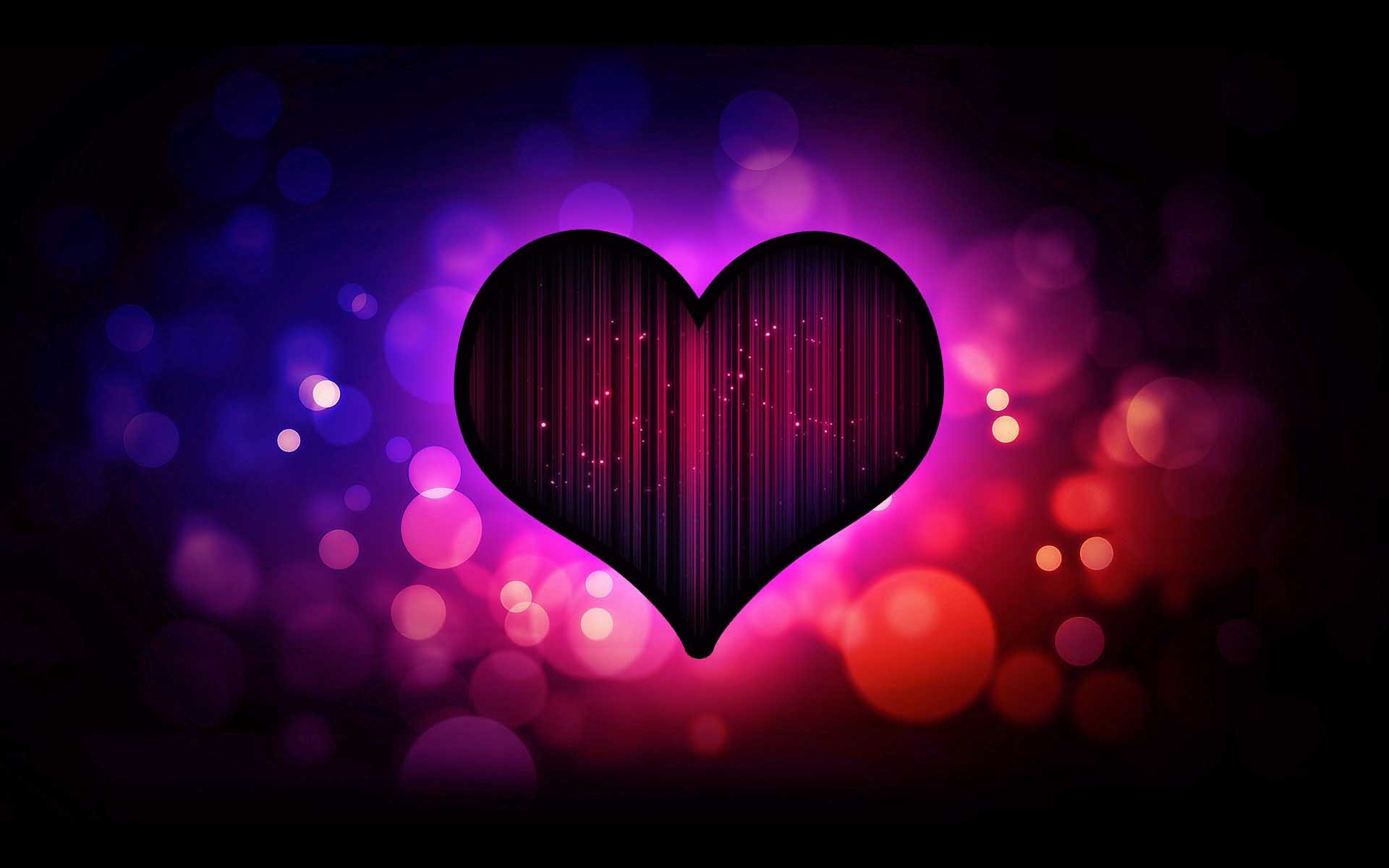 Cuore scuro, Bokeh, Viola, 1920x1200, immagine di sfondo