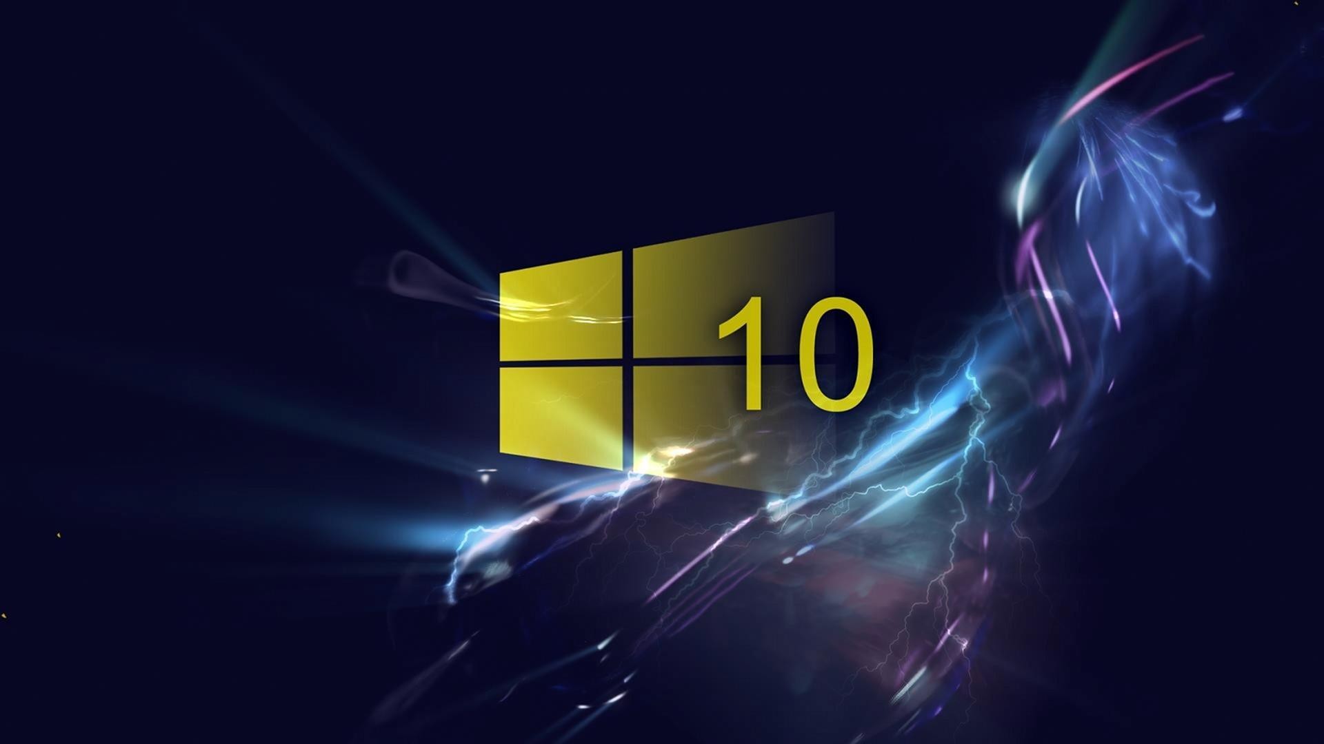 Windows 10, Logo Windows, Arte digitale, Blu scuro, 16:9 Full HD, sfondo widescreen