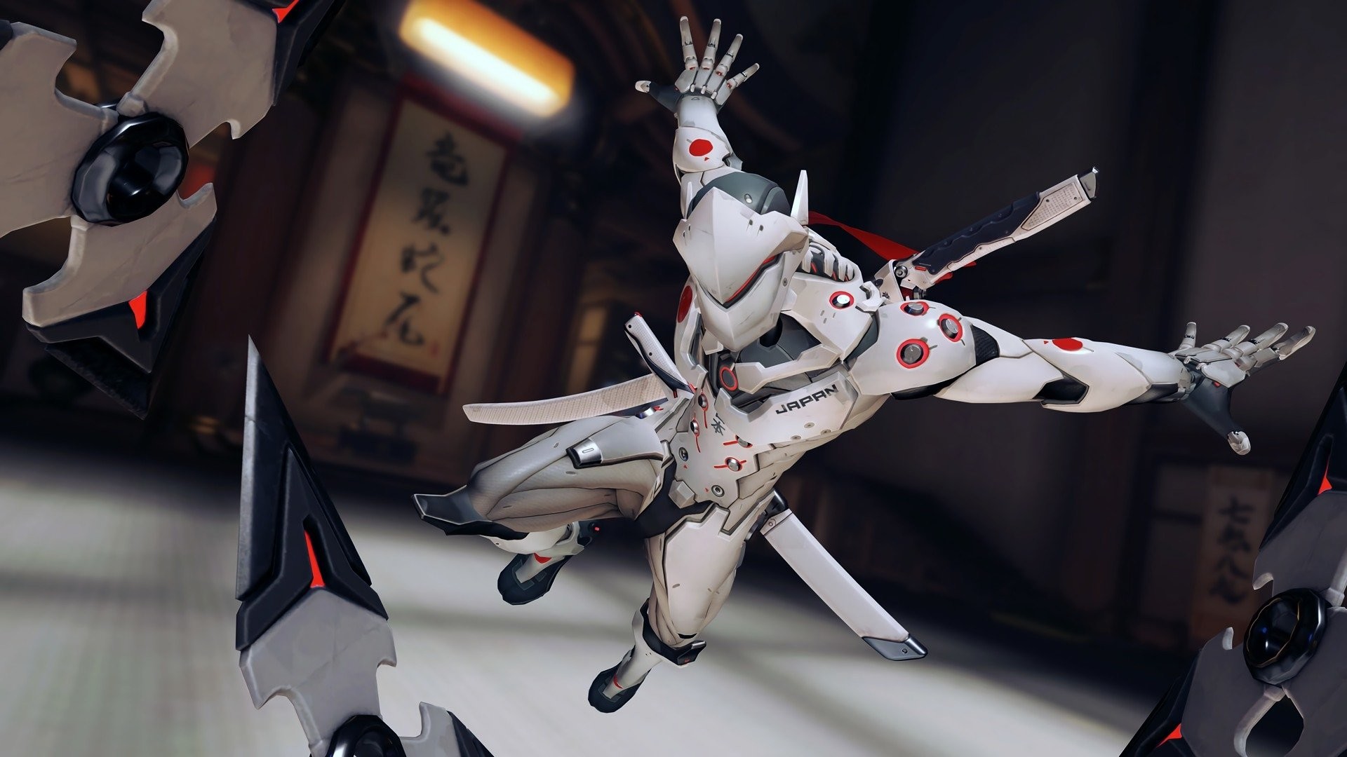 Genji, Overwatch, Hanamura, Shuriken, Full HD, sfondo desktop