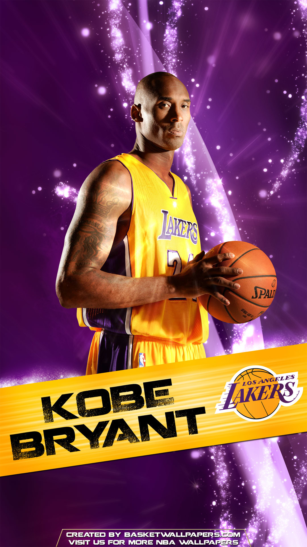 Kobe Bryant, Los Angeles Lakers, Poster, Viola, 1080x1920, schermata di blocco iPhone