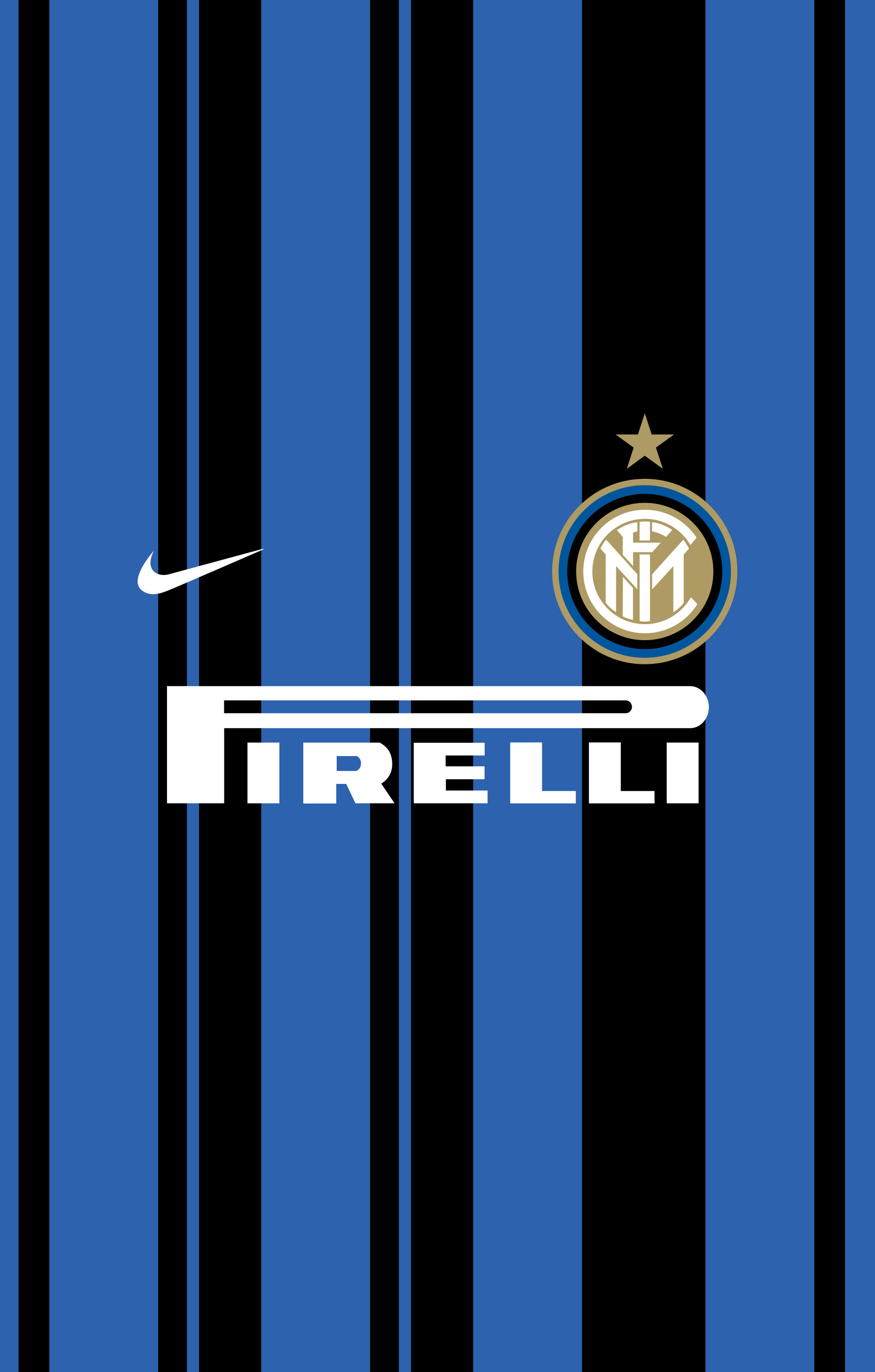 Maglia Inter, Pirelli, Nike, Strisce nerazzurre, Verticale, sfondo per iPhone e Android