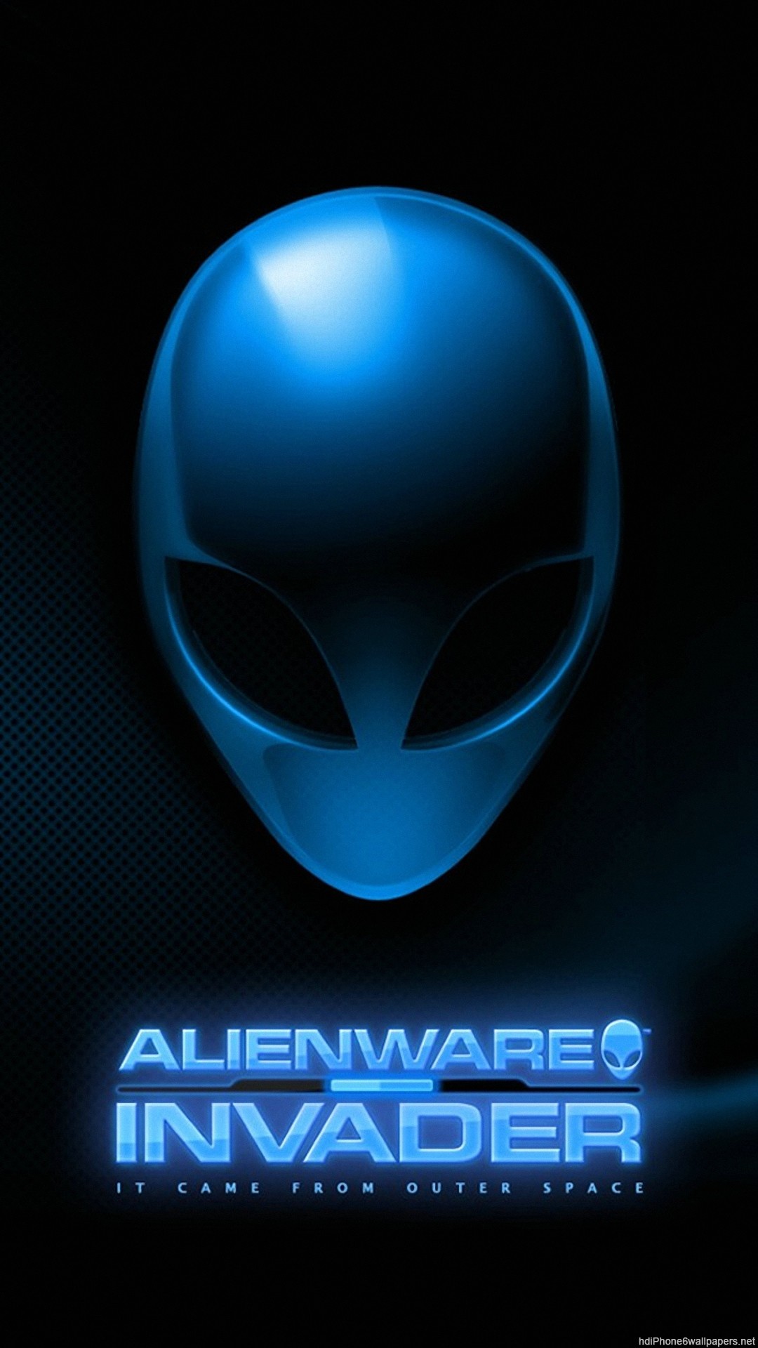 Alienware, Alienware Invader, Logo alieno, Blu, sfondo per iPhone e Android