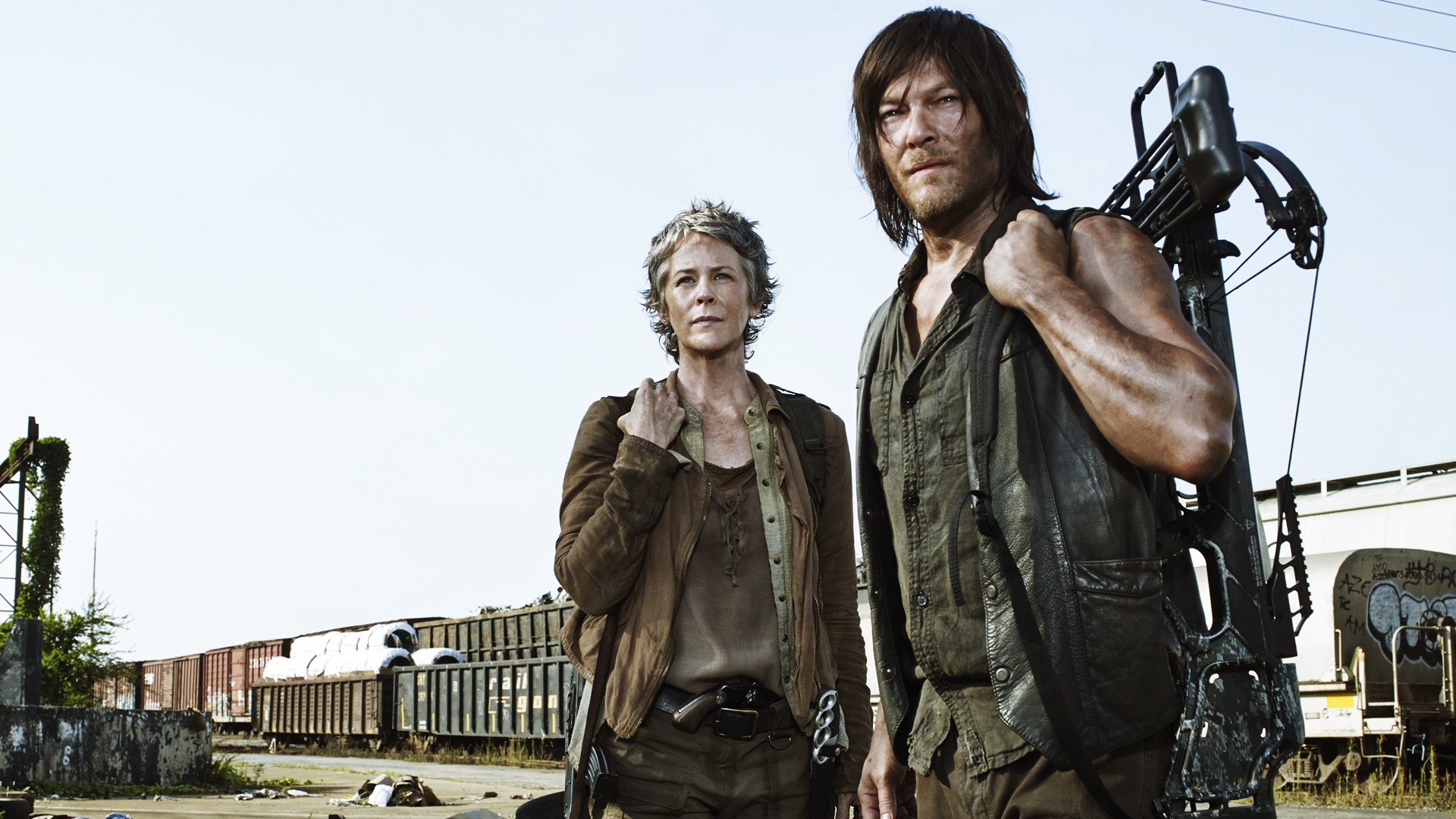 Daryl Dixon, Norman Reedus, Carol Peletier, Melissa McBride, The Walking Dead, Terminus, Balestra, immagine di sfondo